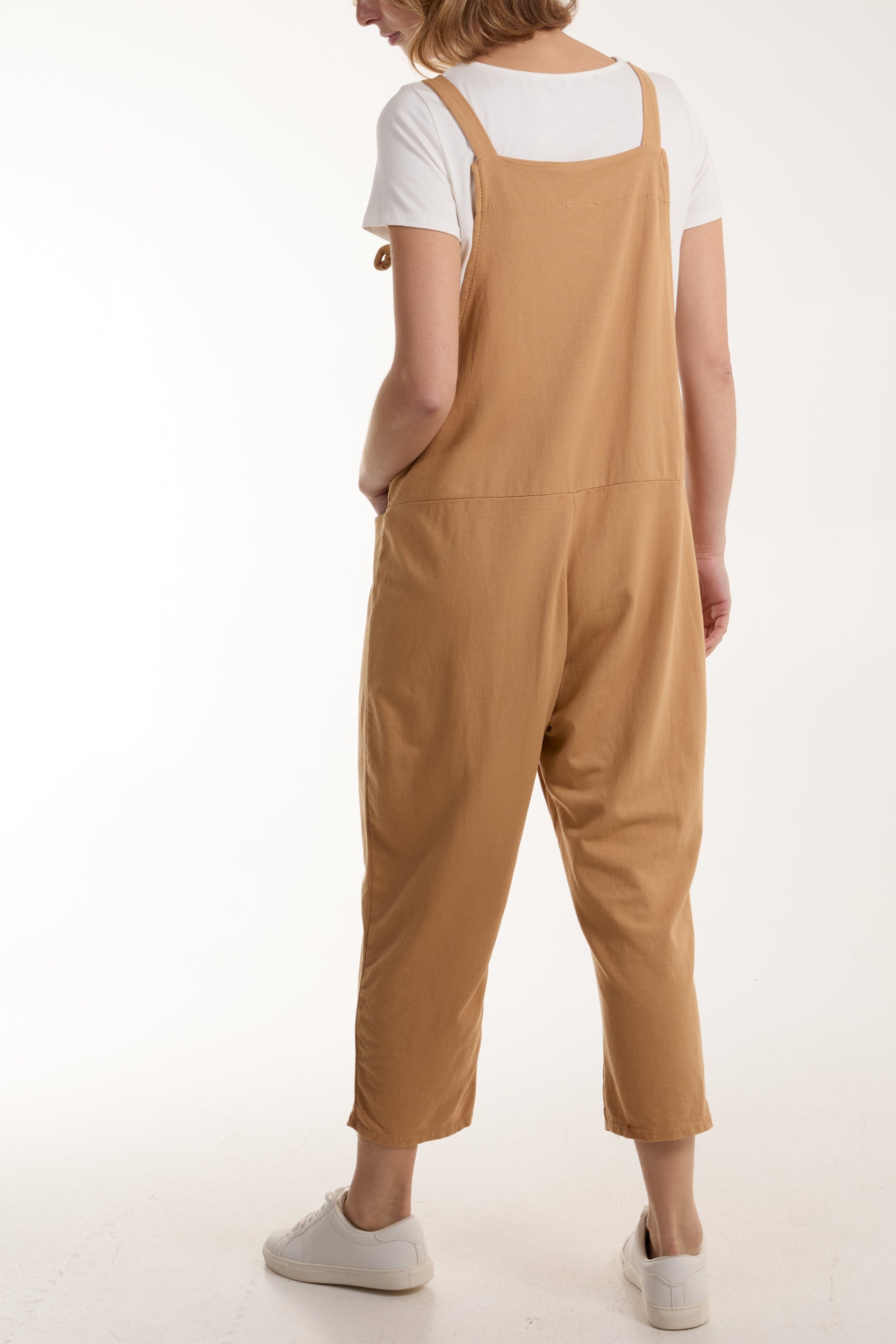 Bow Detail Plain Dungarees