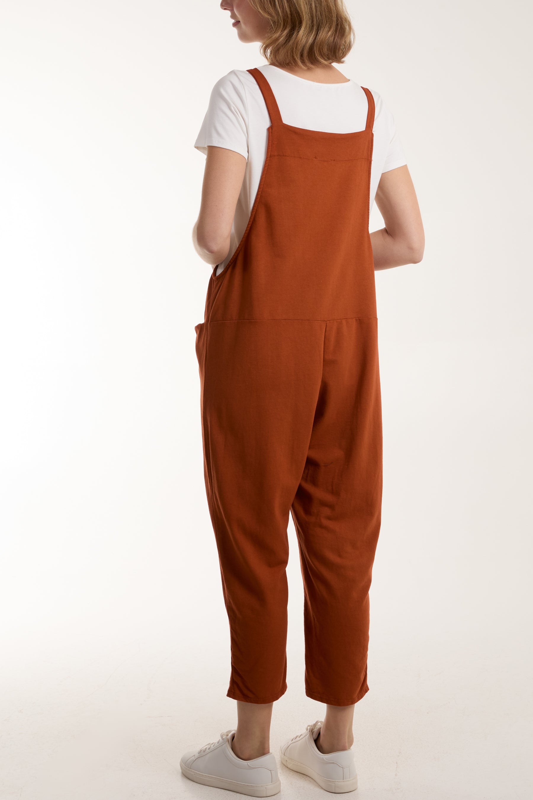 Bow Detail Plain Dungarees