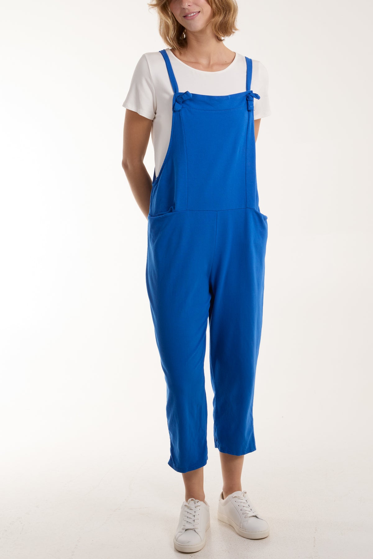 Bow Detail Plain Dungarees