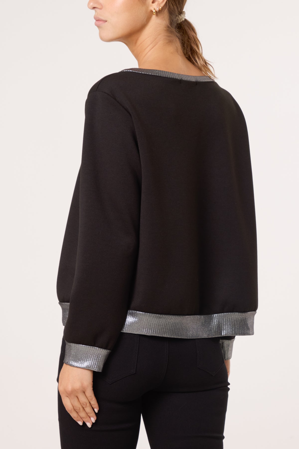 Shimmer Hem Detail Sweatshirt