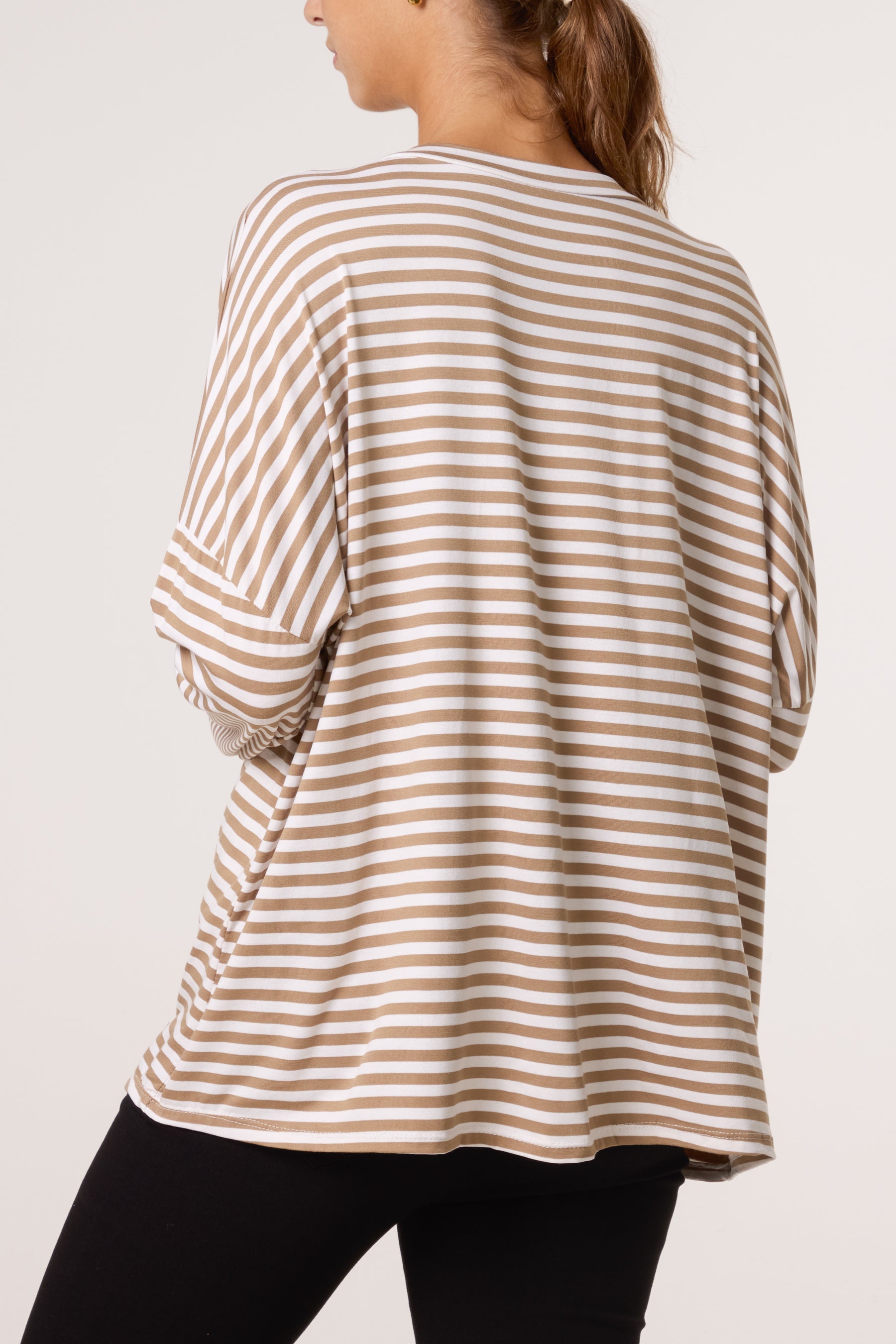 V-Neck Stripe Long Sleeve T-Shirt