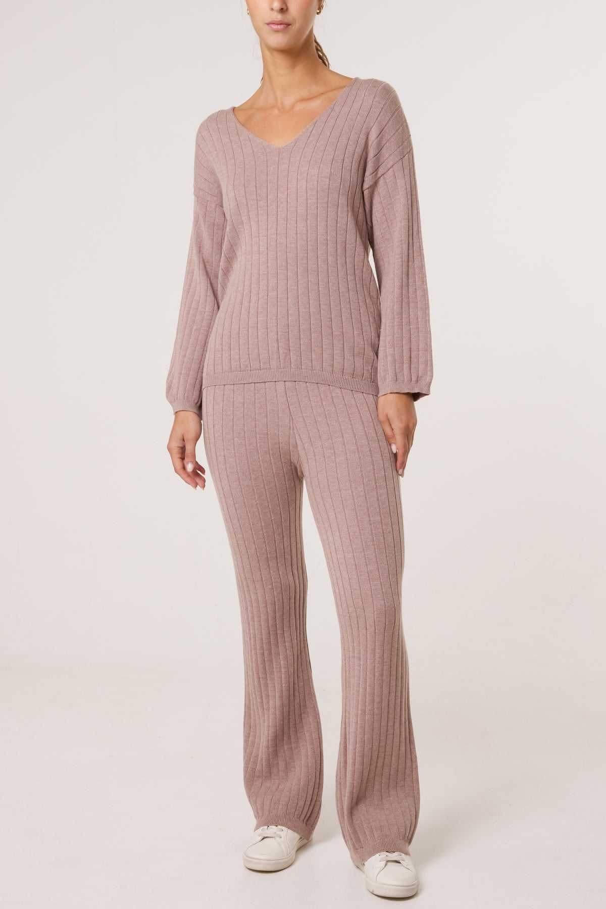 Ribbed Knit Jumper & Trousers Set