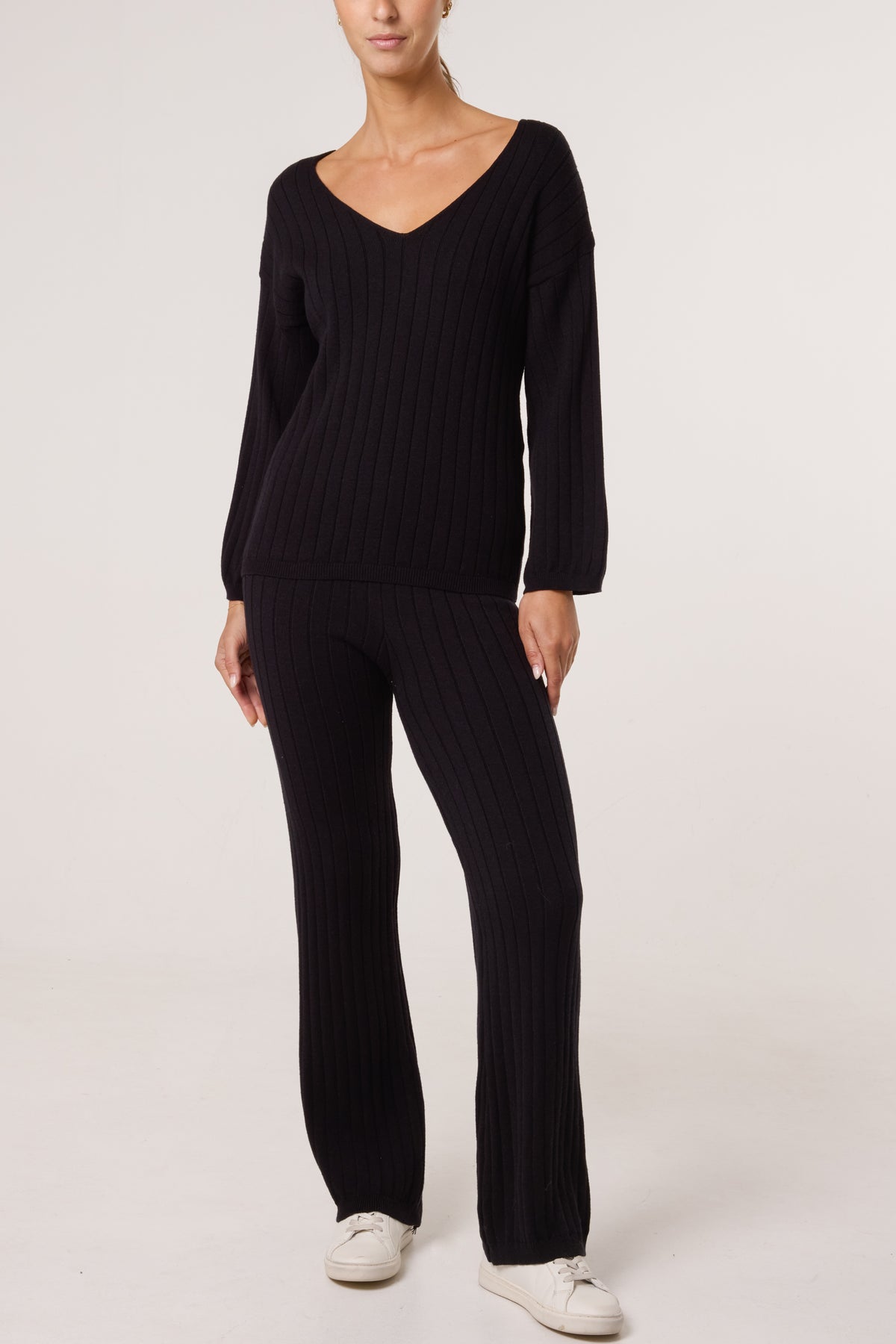 Ribbed Knit Jumper & Trousers Set