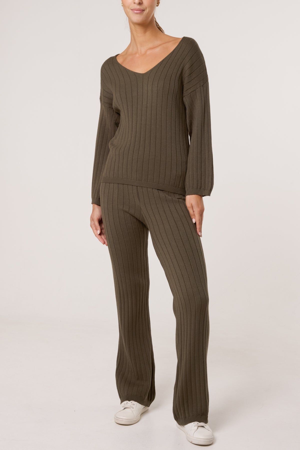 Ribbed Knit Jumper & Trousers Set
