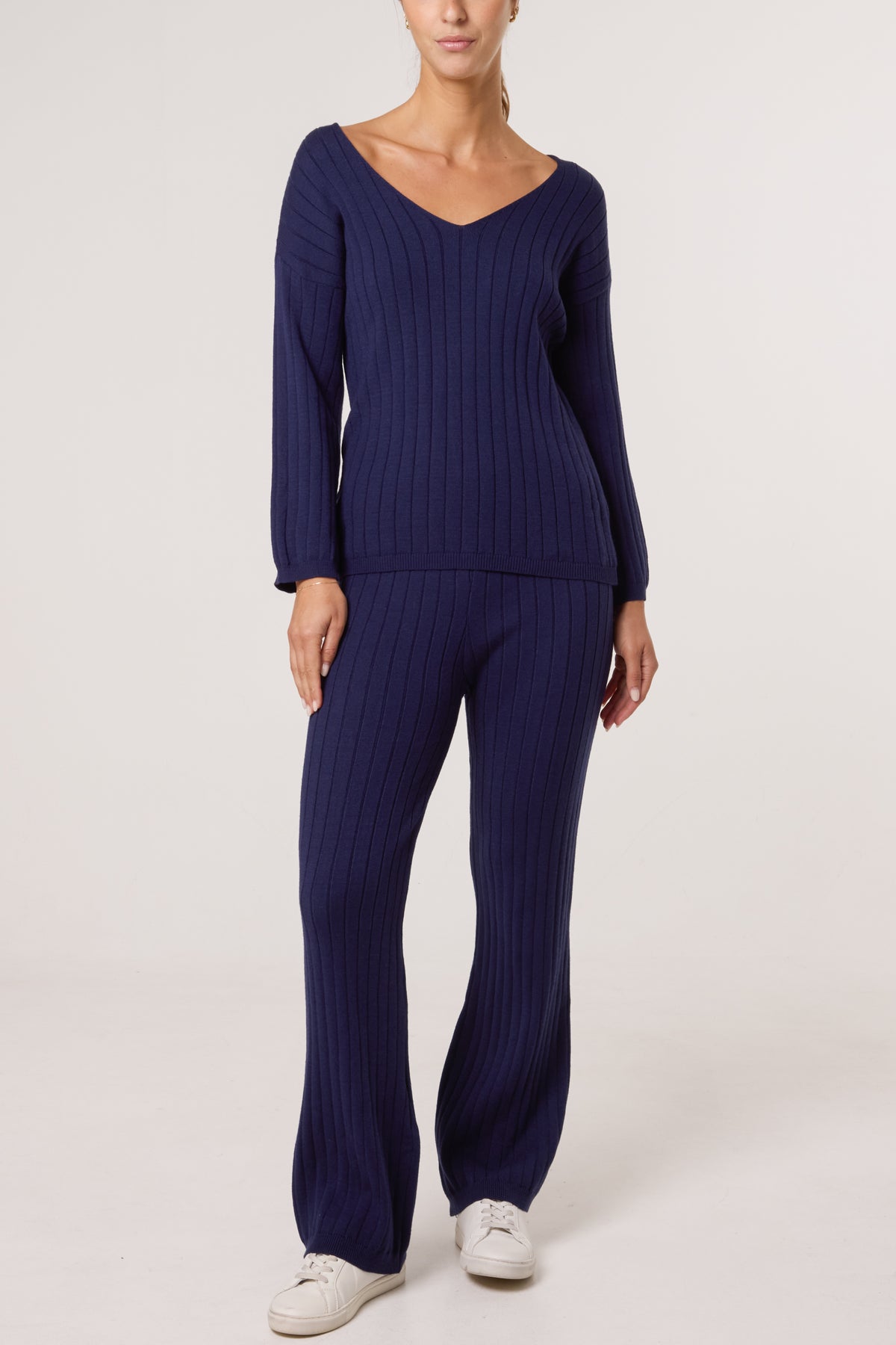 Ribbed Knit Jumper & Trousers Set