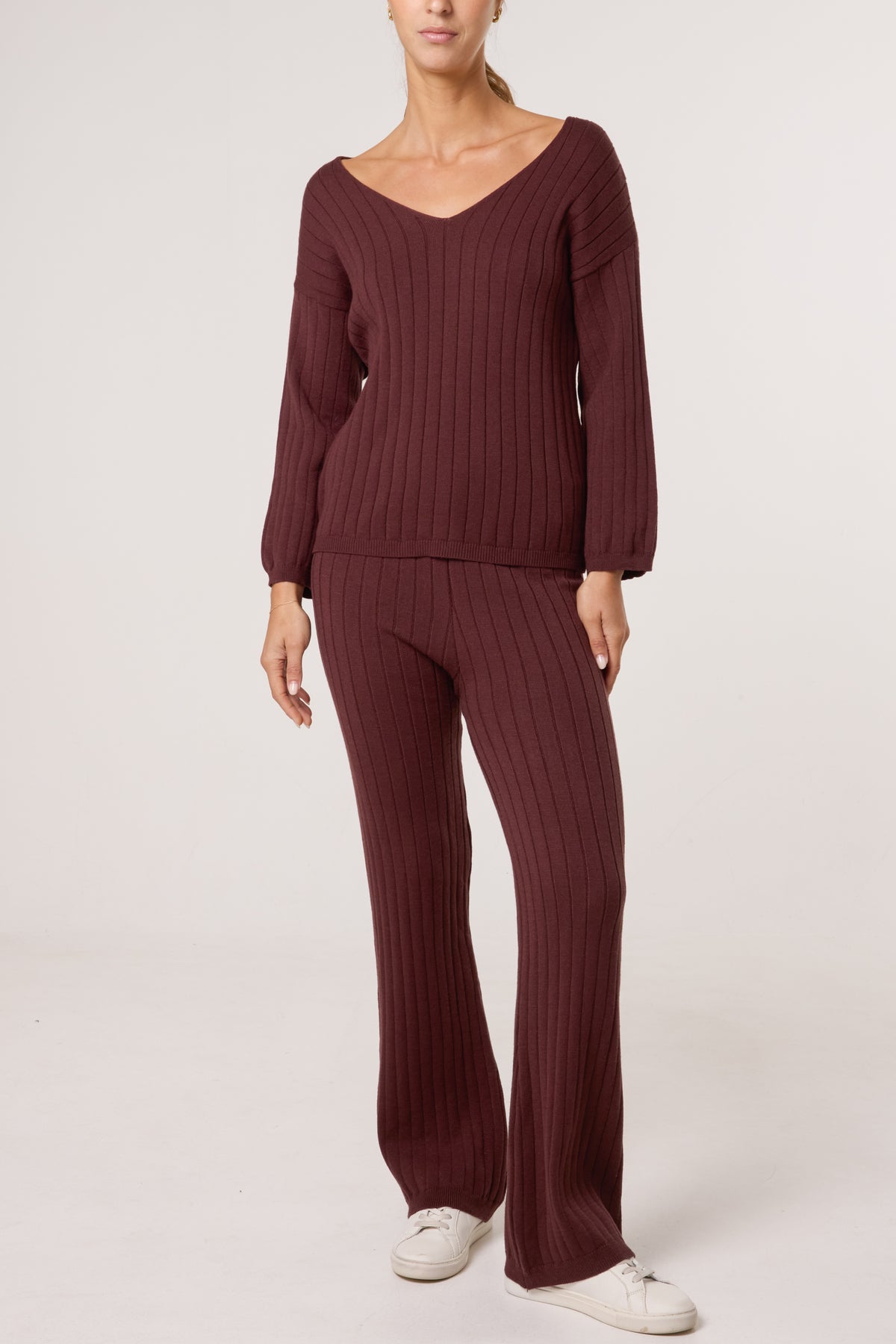 Ribbed Knit Jumper & Trousers Set