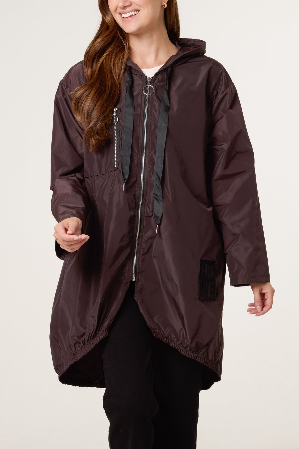 Zip Up Hooded Rain Coat