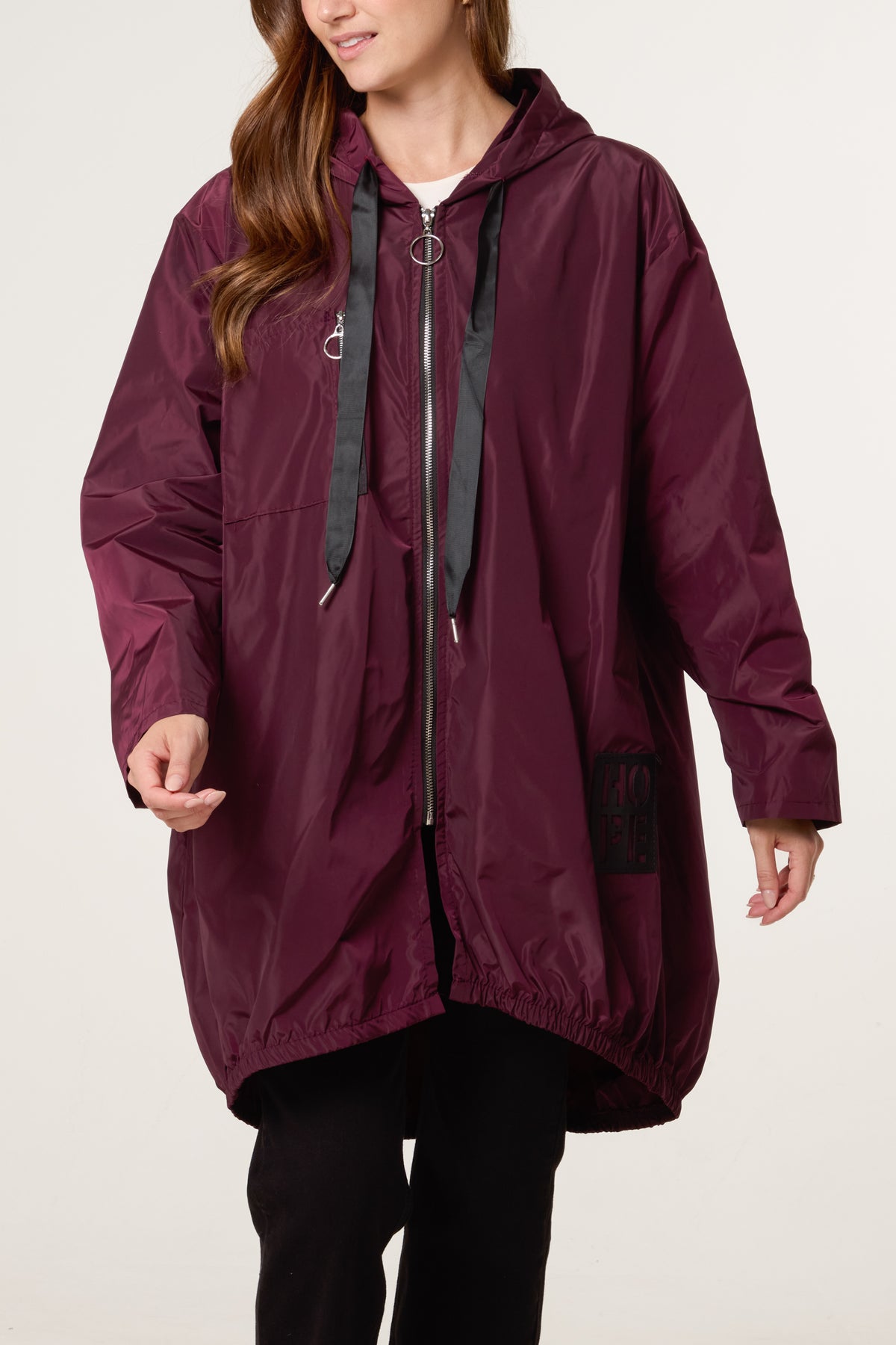 Zip Up Hooded Rain Coat