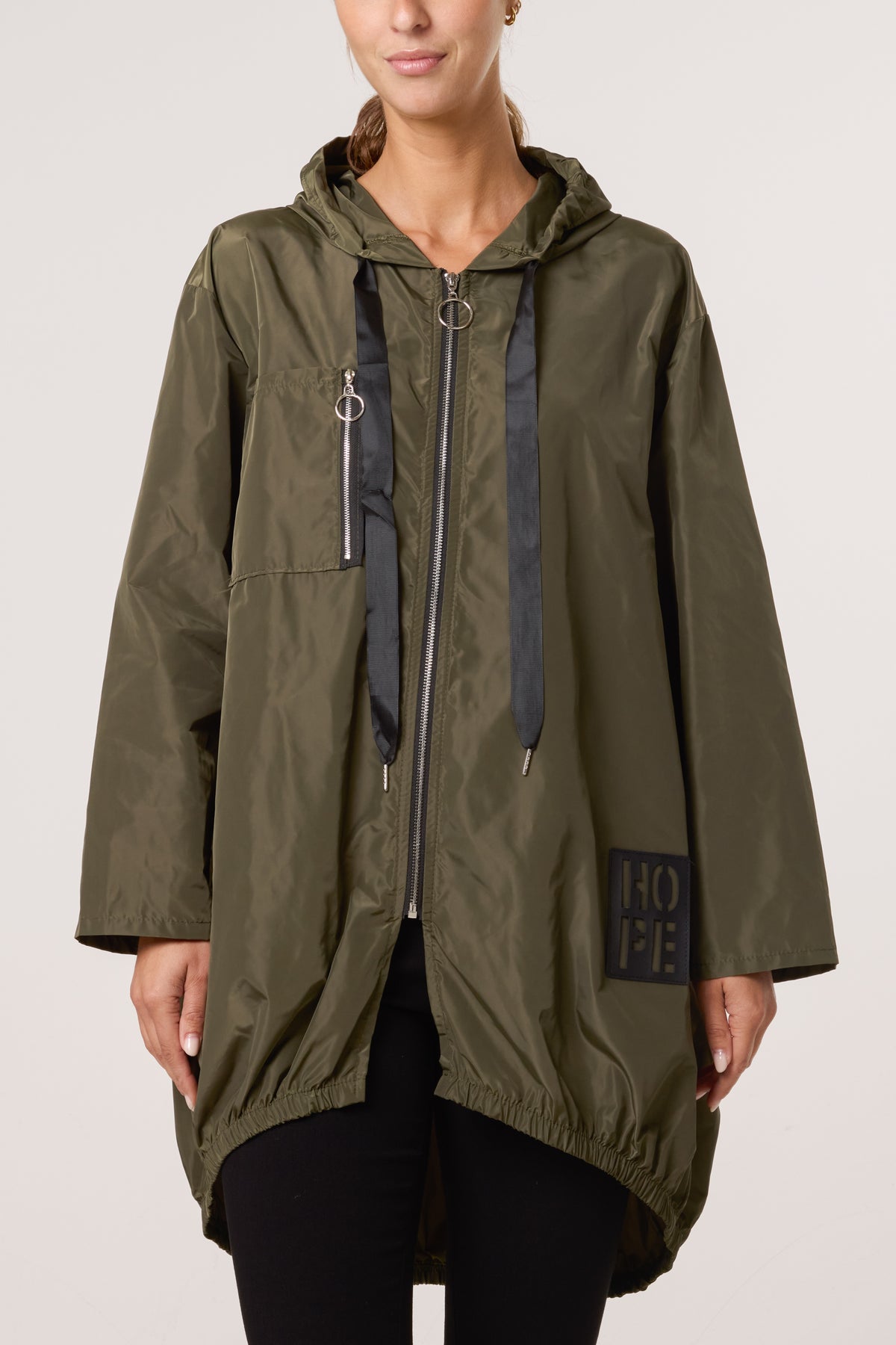 Zip Up Hooded Rain Coat