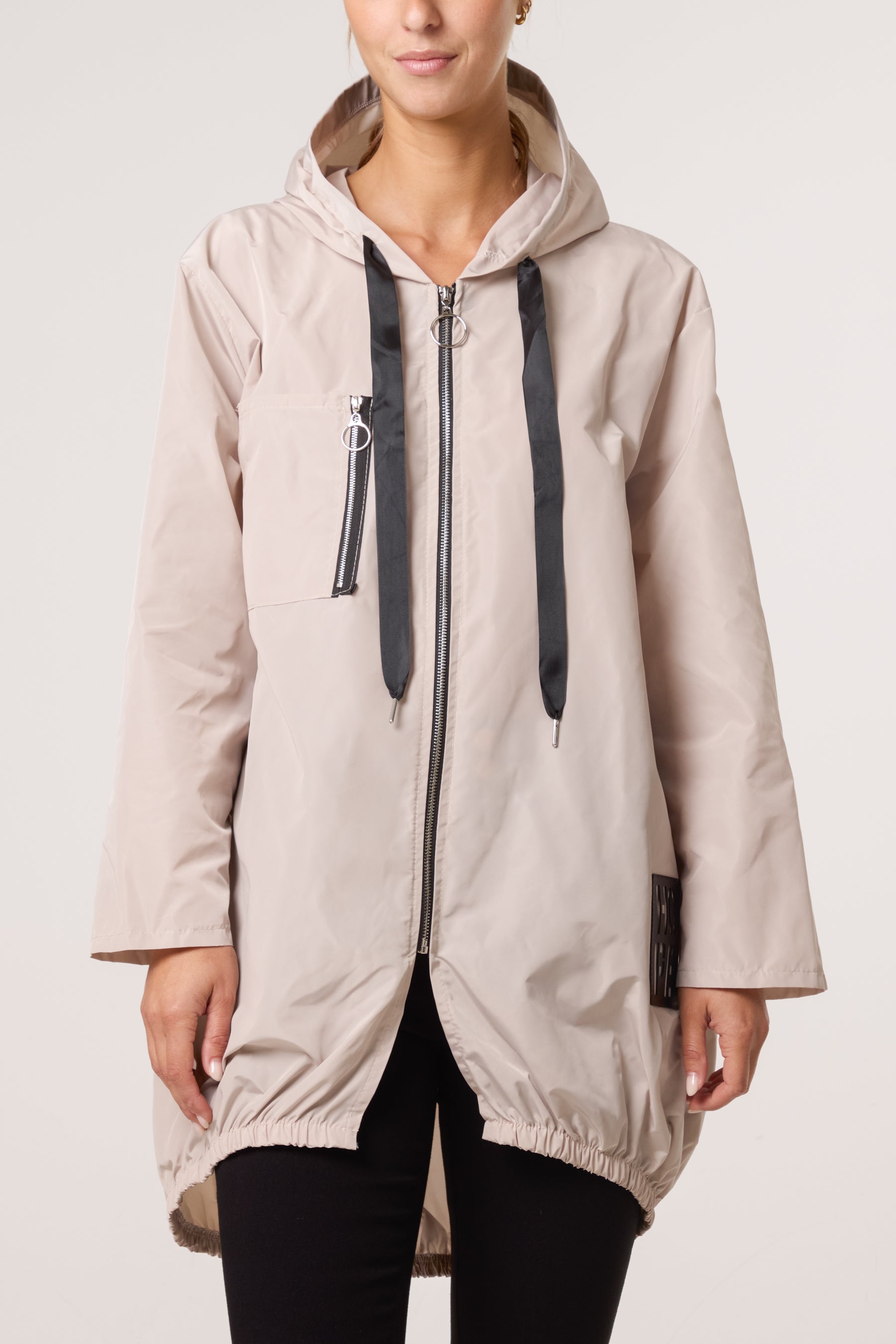 Zip Up Hooded Rain Coat