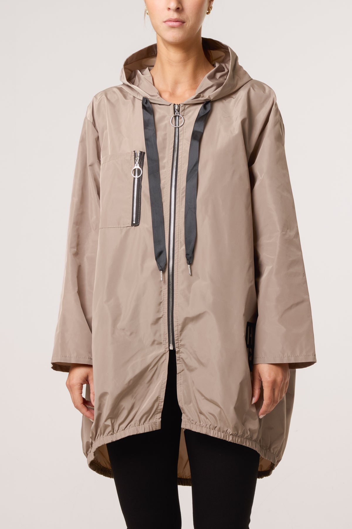Zip Up Hooded Rain Coat