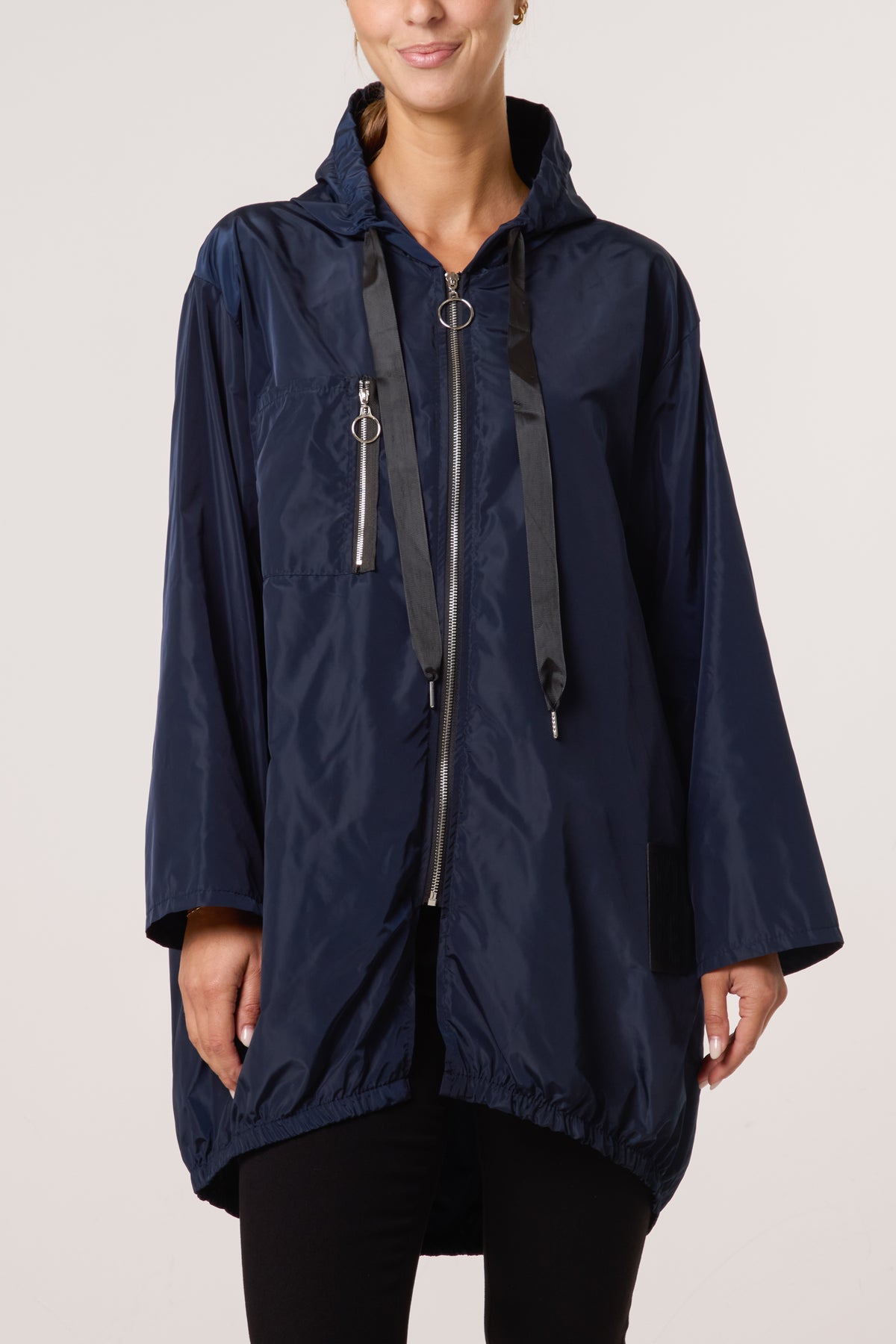 Zip Up Hooded Rain Coat
