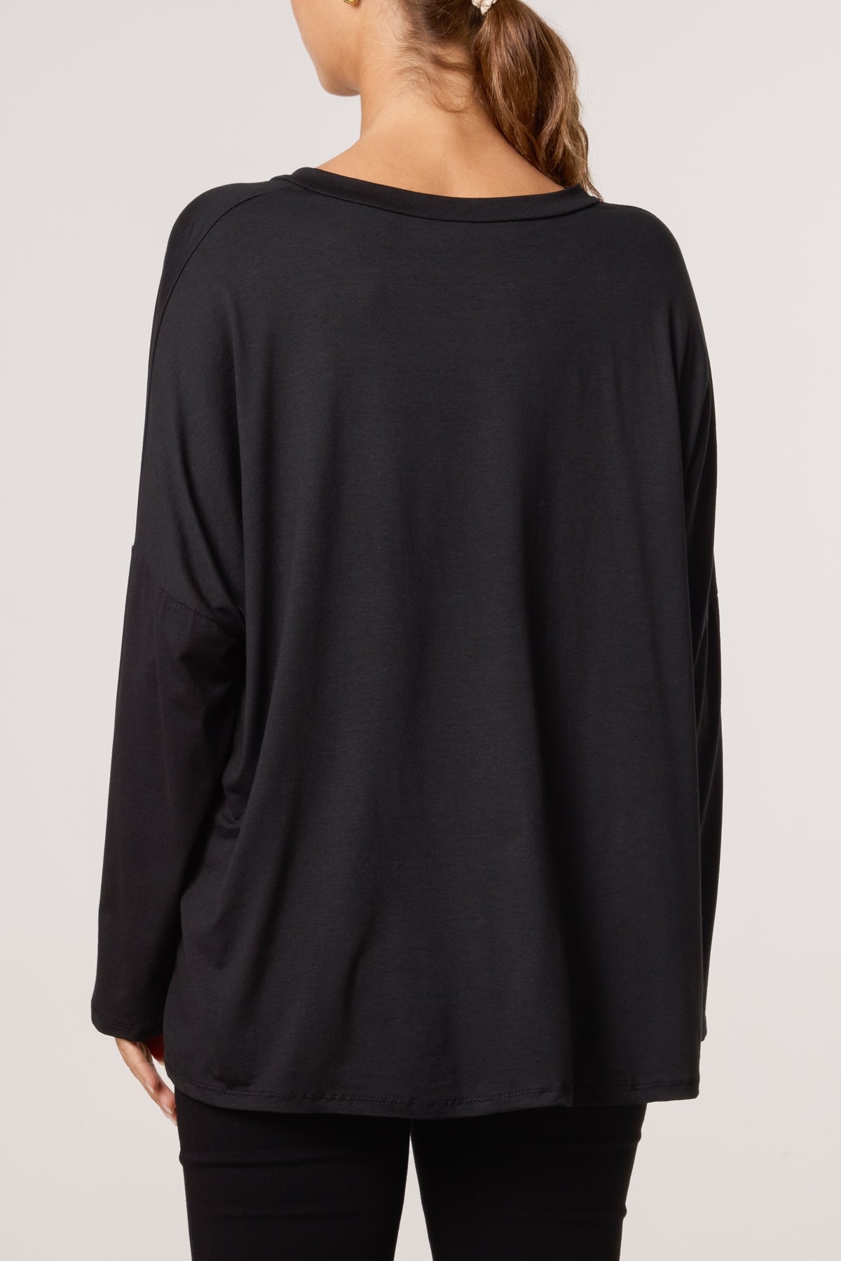 V-Neck Long Sleeve Basic T-Shirt