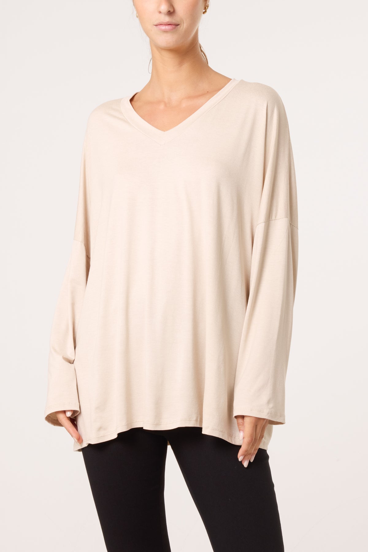 V-Neck Long Sleeve Basic T-Shirt