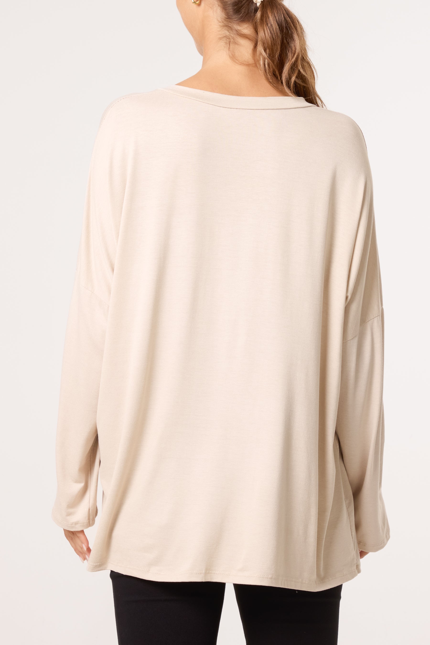 V-Neck Long Sleeve Basic T-Shirt