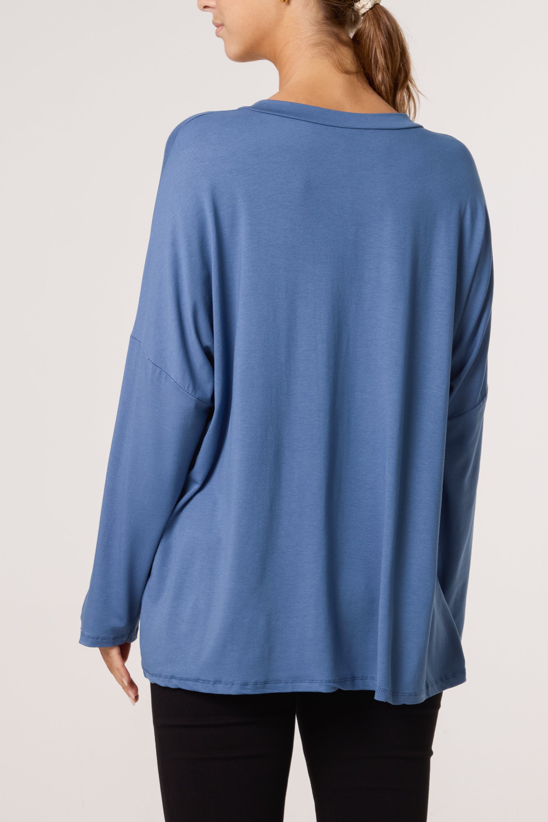 V-Neck Long Sleeve Basic T-Shirt
