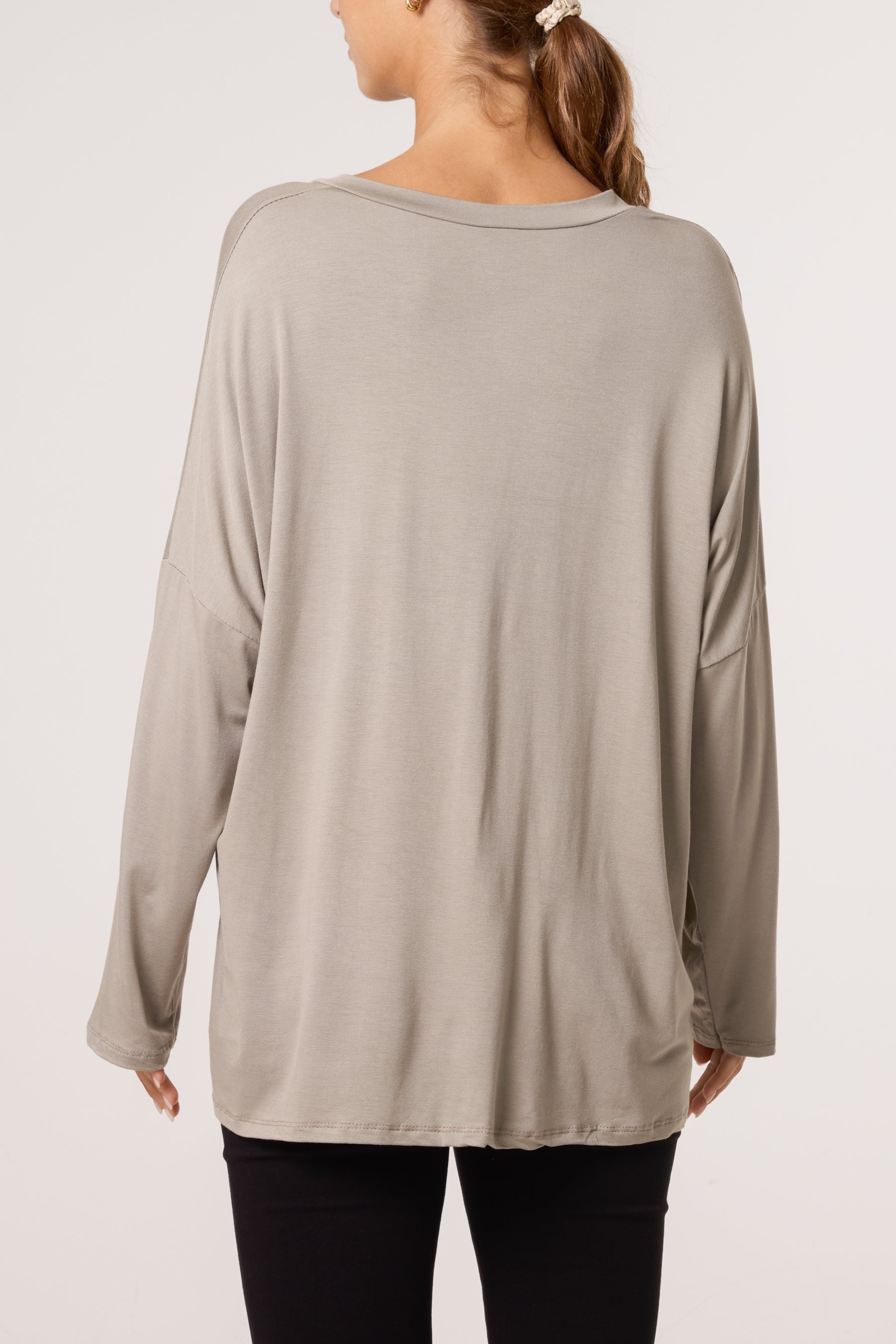 V-Neck Long Sleeve Basic T-Shirt
