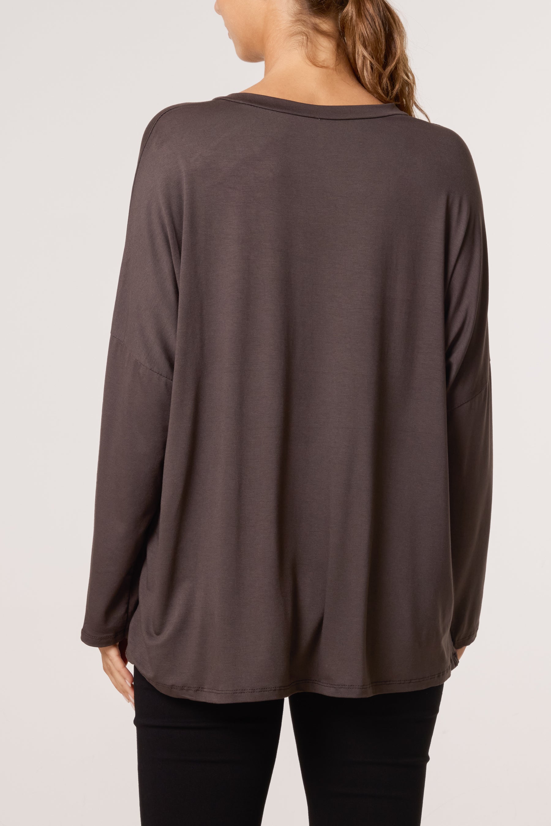 V-Neck Long Sleeve Basic T-Shirt