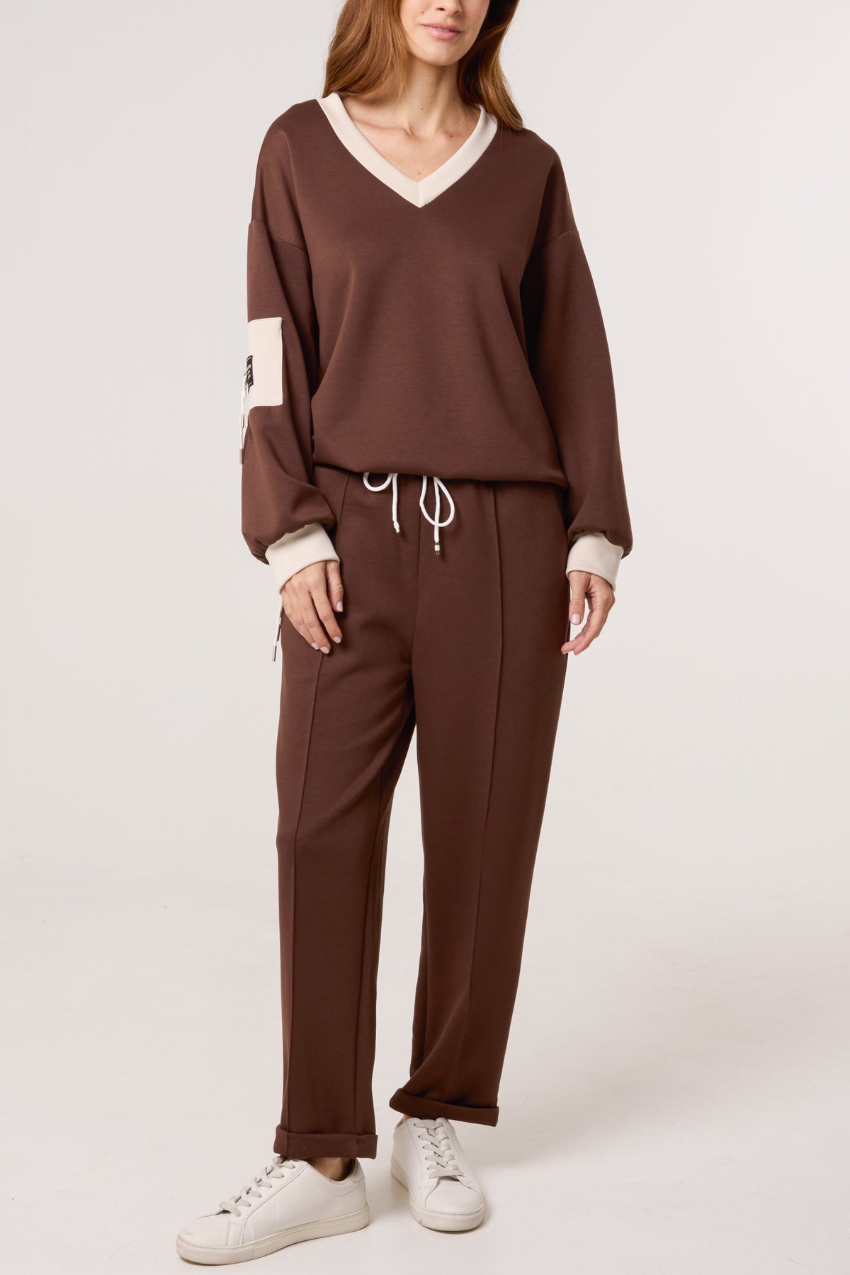 Contrast Border Soft Touch Tracksuit