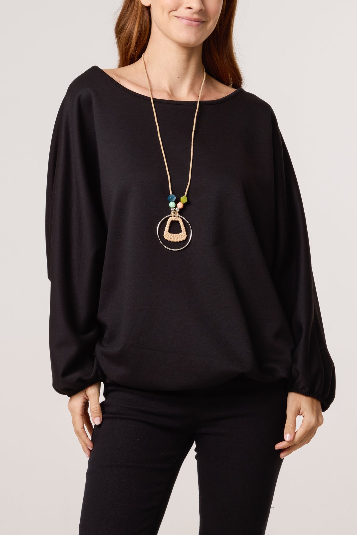 Necklace Soft Touch Batwing Sweat Top