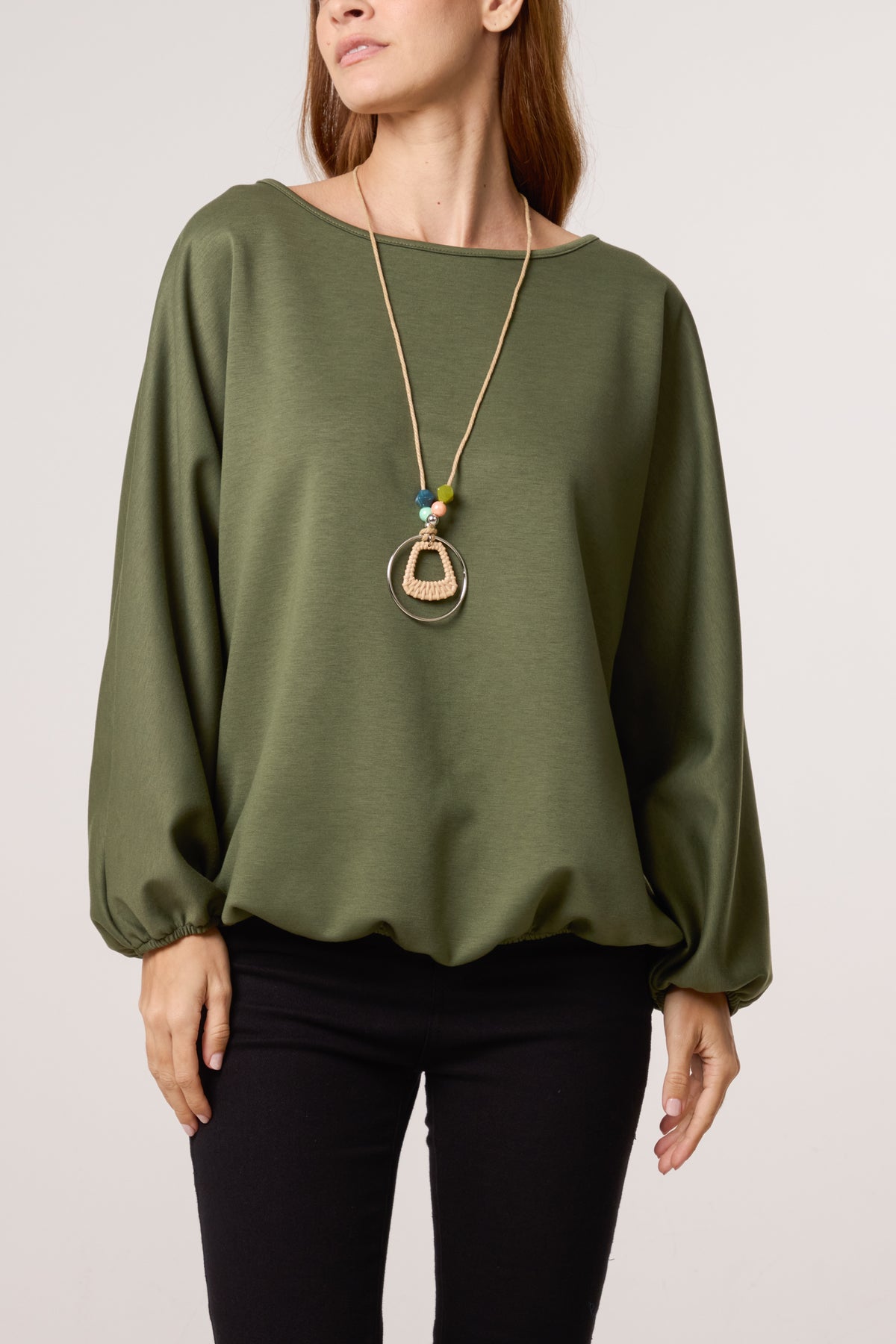 Necklace Soft Touch Batwing Sweat Top