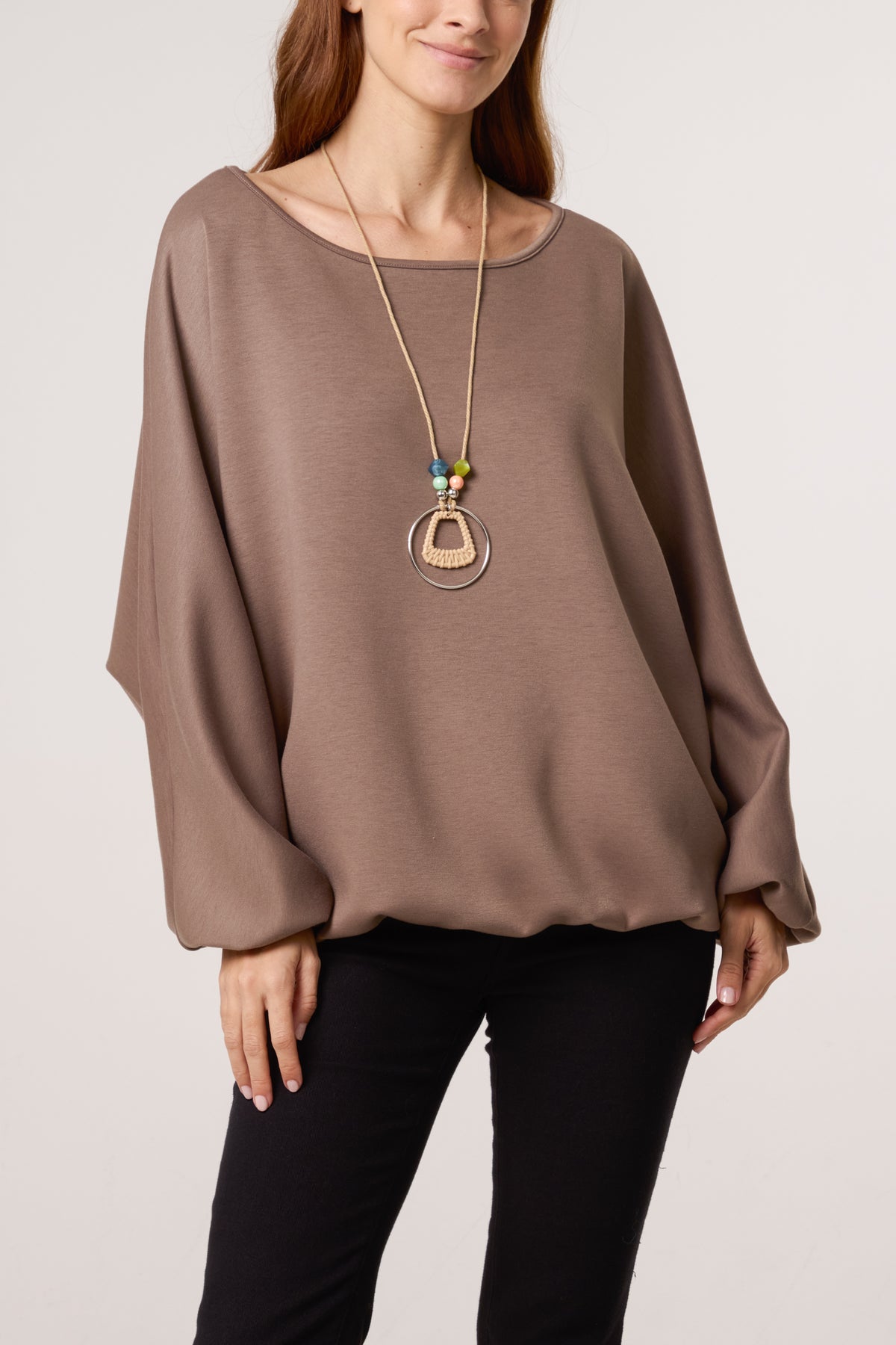 Necklace Soft Touch Batwing Sweat Top