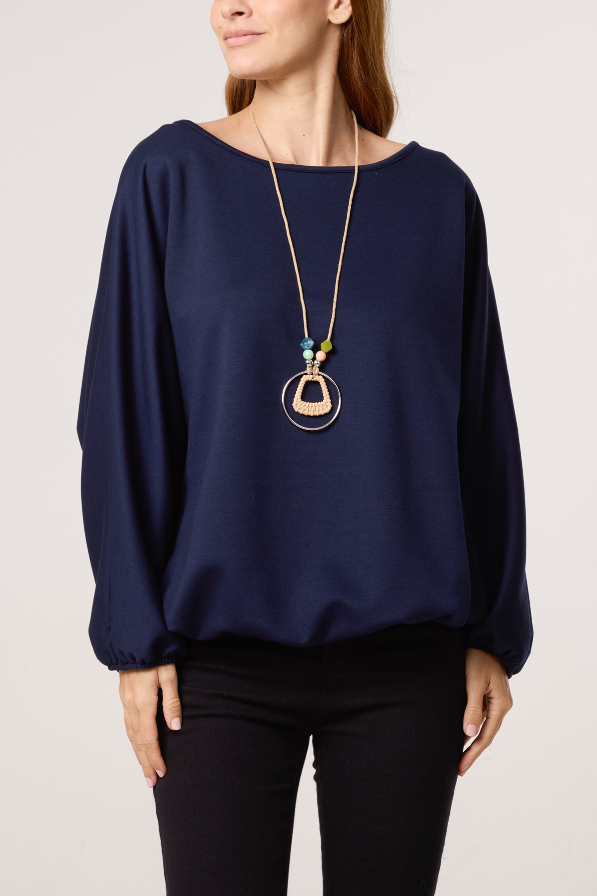 Necklace Soft Touch Batwing Sweat Top