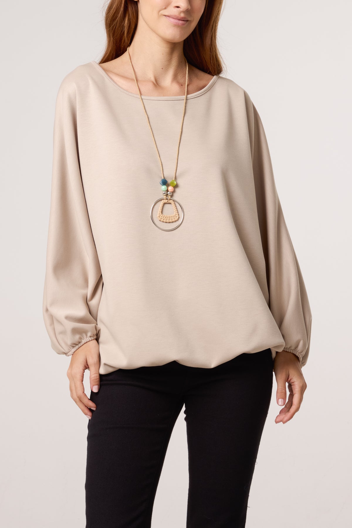 Necklace Soft Touch Batwing Sweat Top