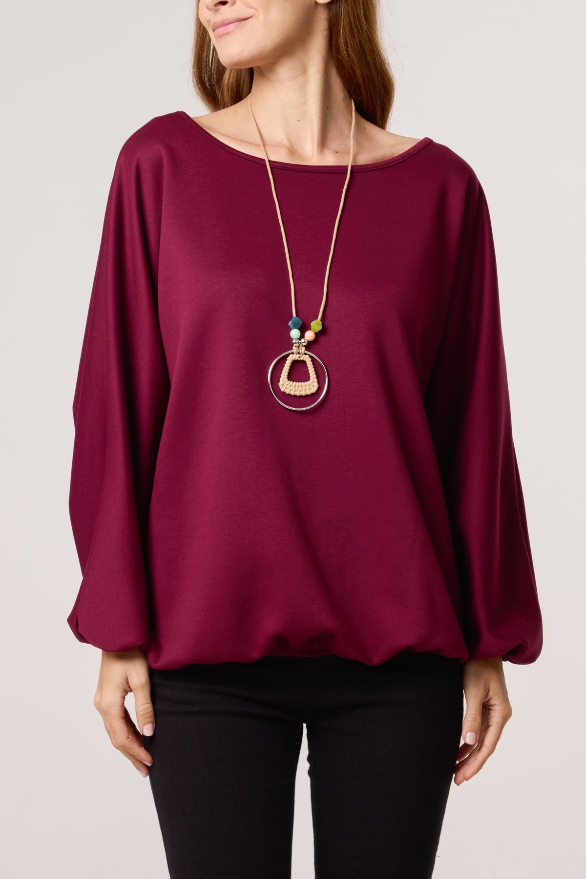 Necklace Soft Touch Batwing Sweat Top