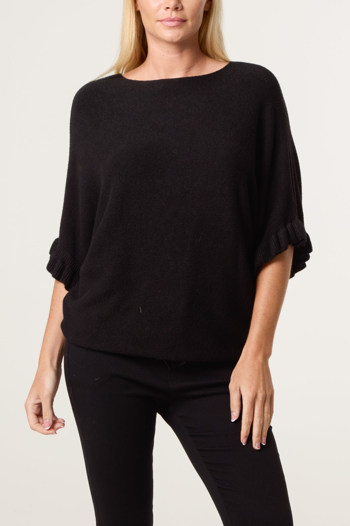 Ruffle Short Sleeve Knit Top