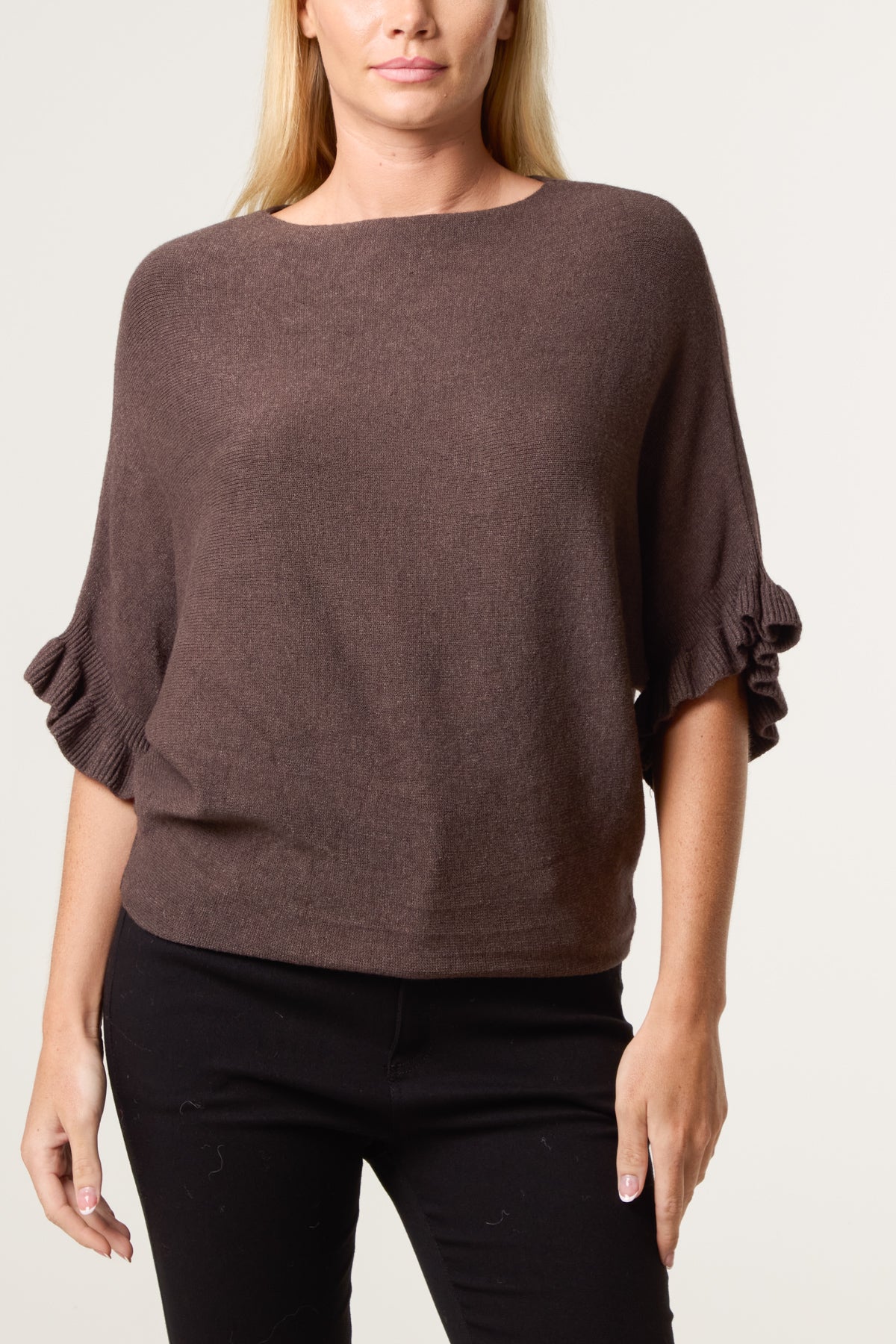 Ruffle Short Sleeve Knit Top