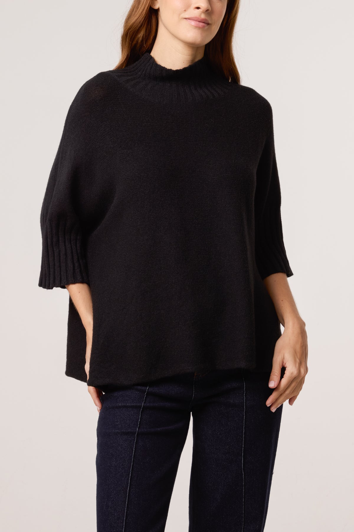 High Neck Short Sleeve Jumper