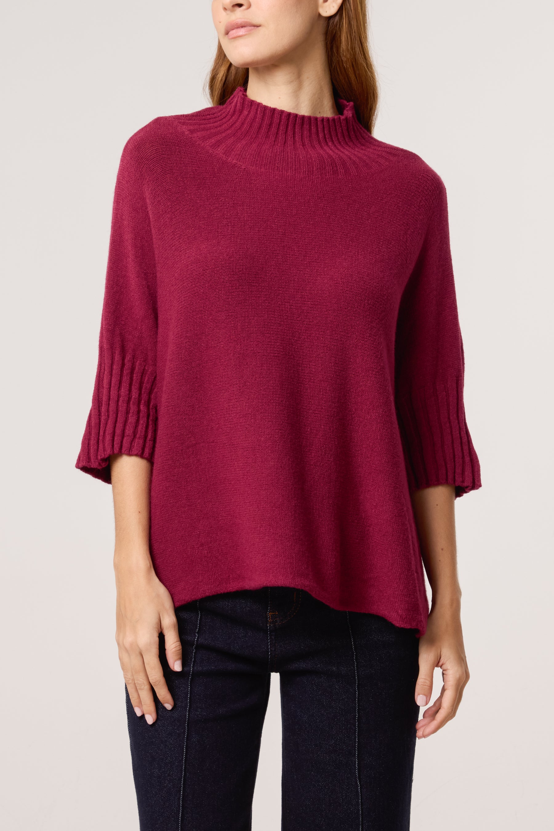 High Neck Short Sleeve Jumper