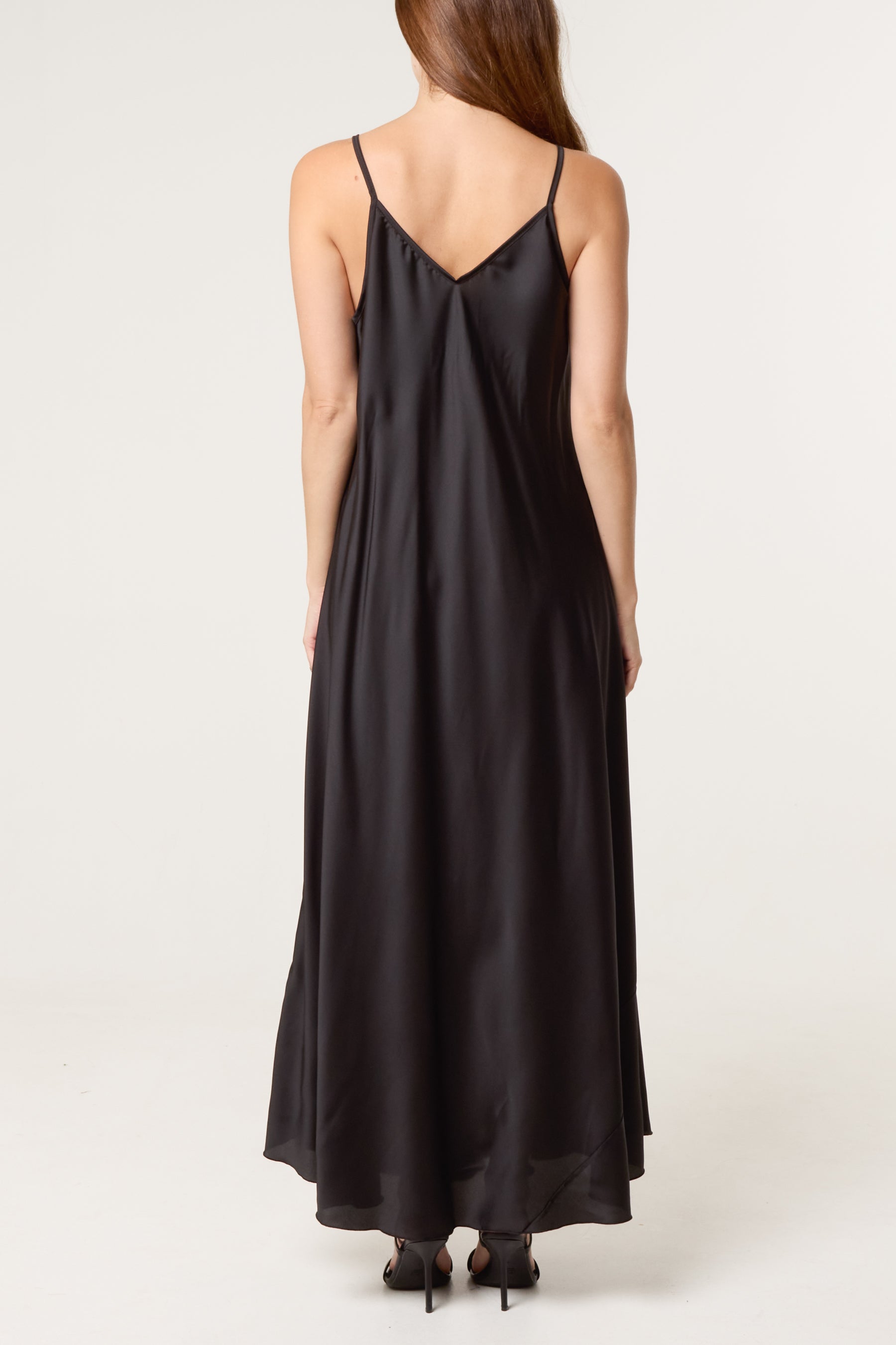 Open Knit Top & Satin Dress Set