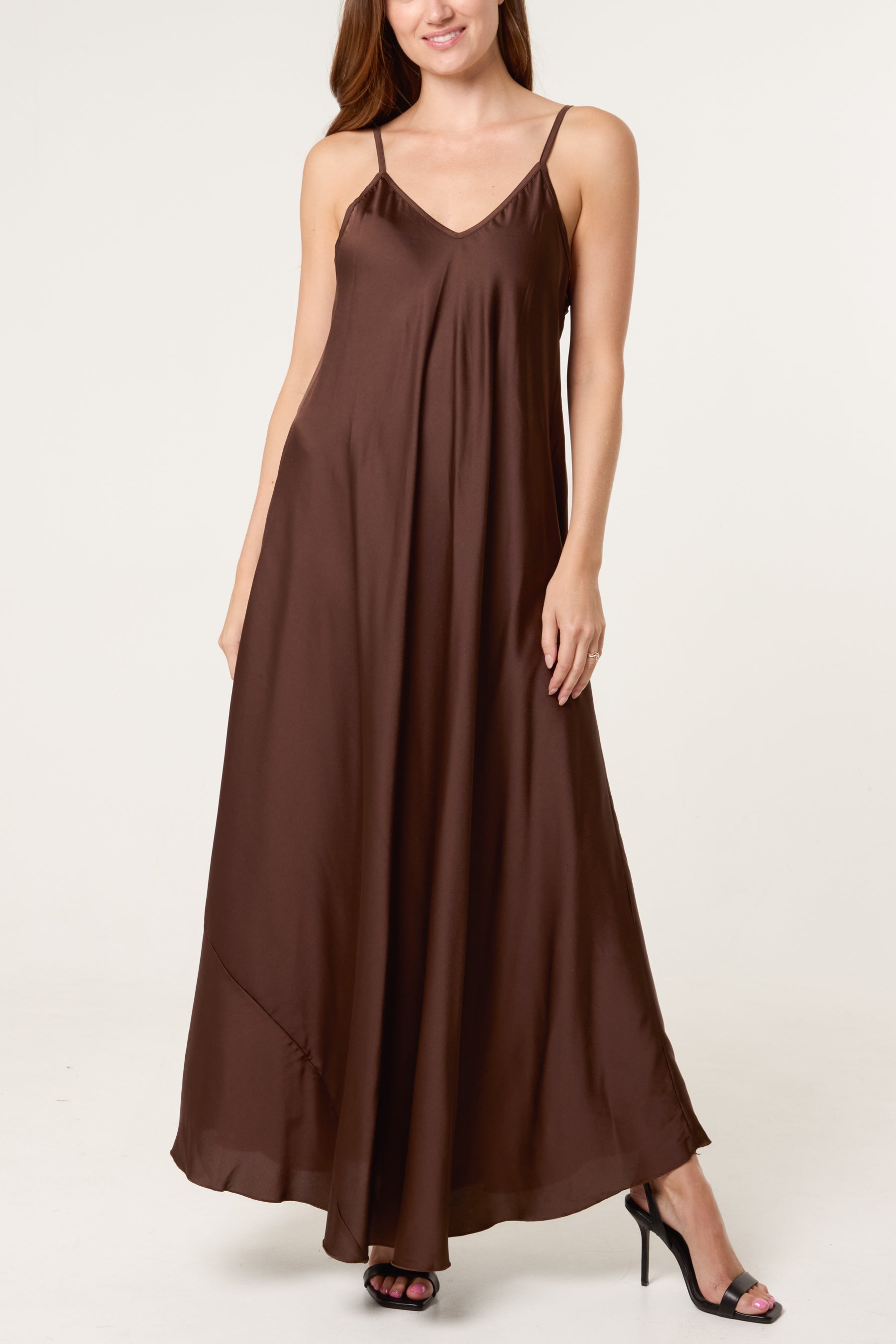 Open Knit Top & Satin Dress Set