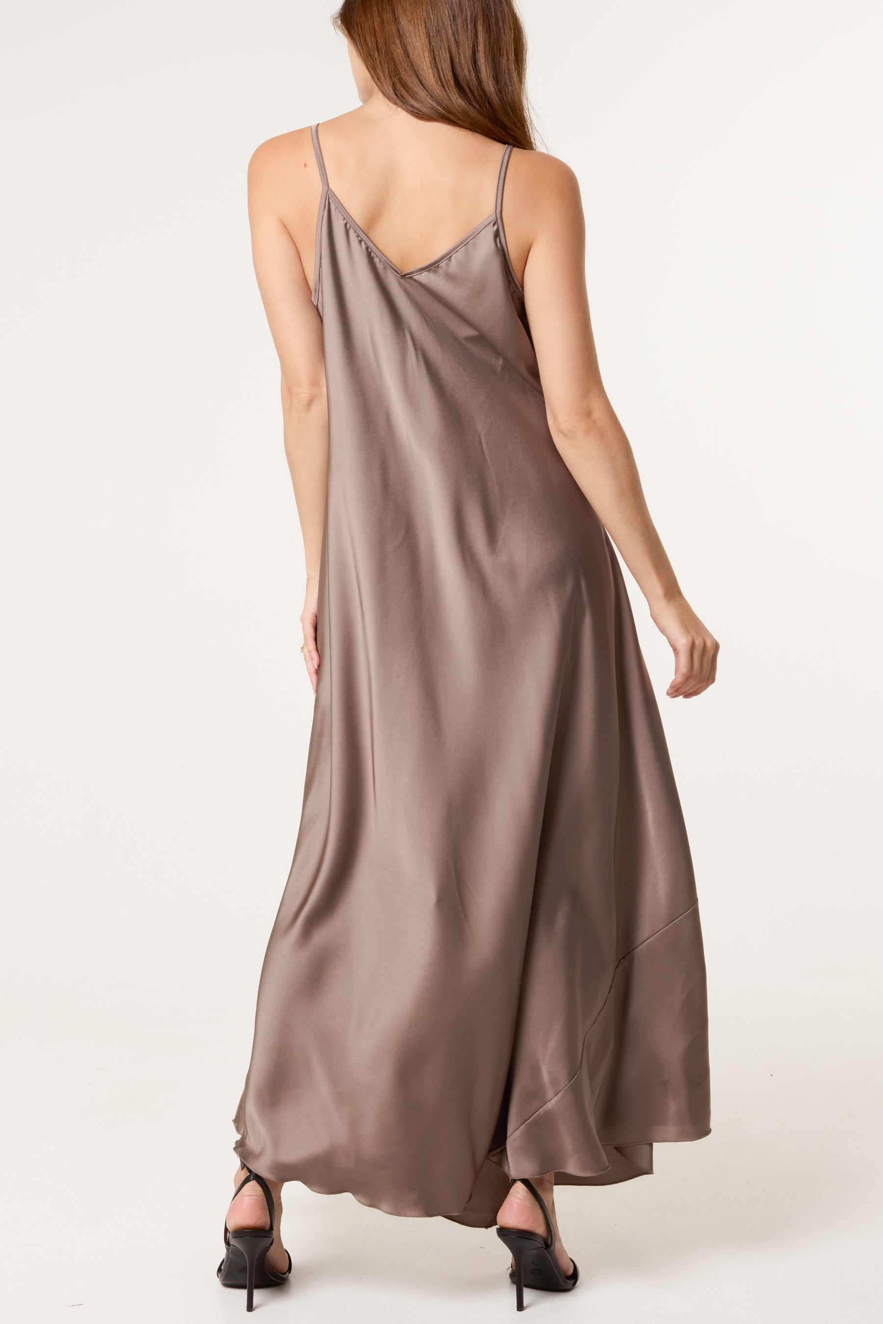 Open Knit Top & Satin Dress Set
