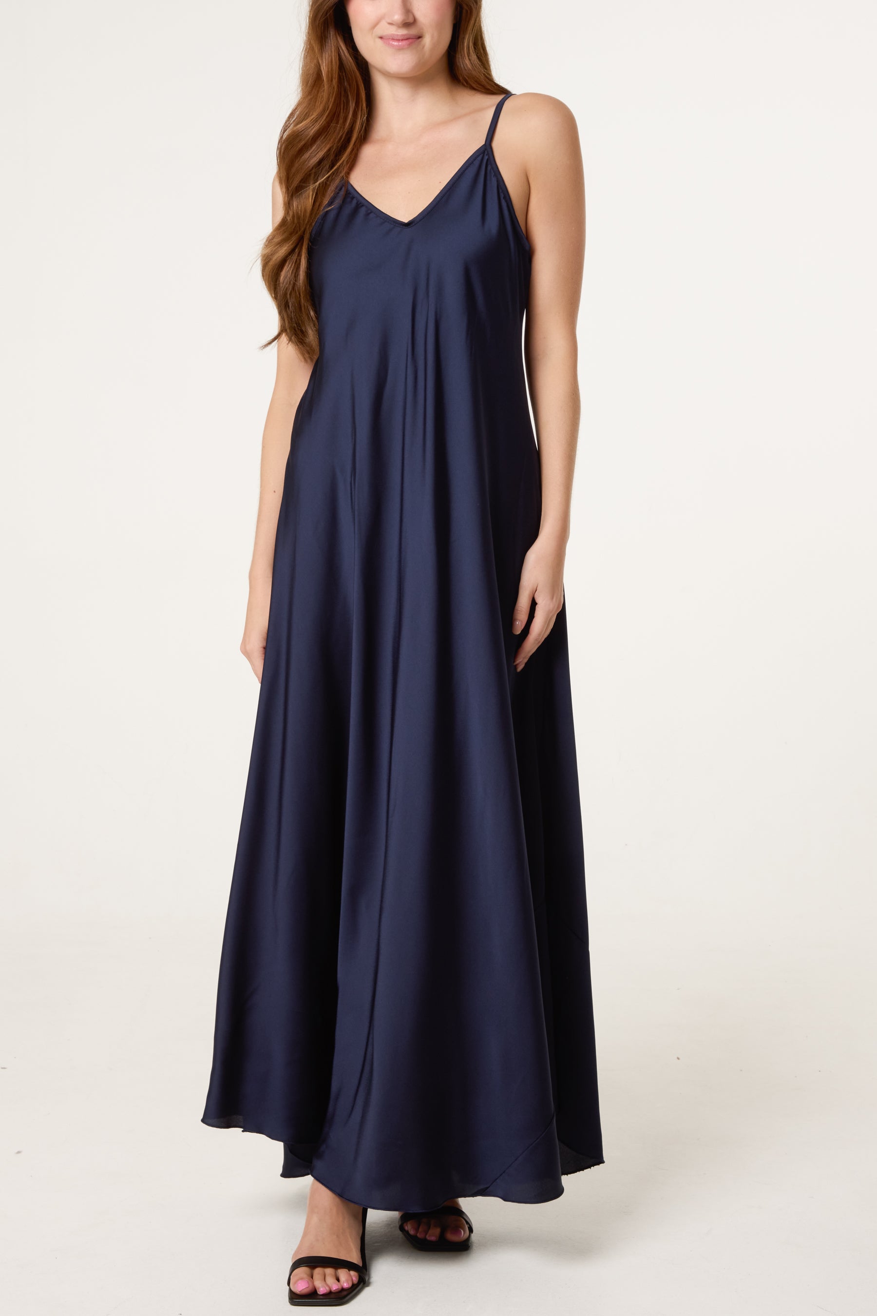 Open Knit Top & Satin Dress Set