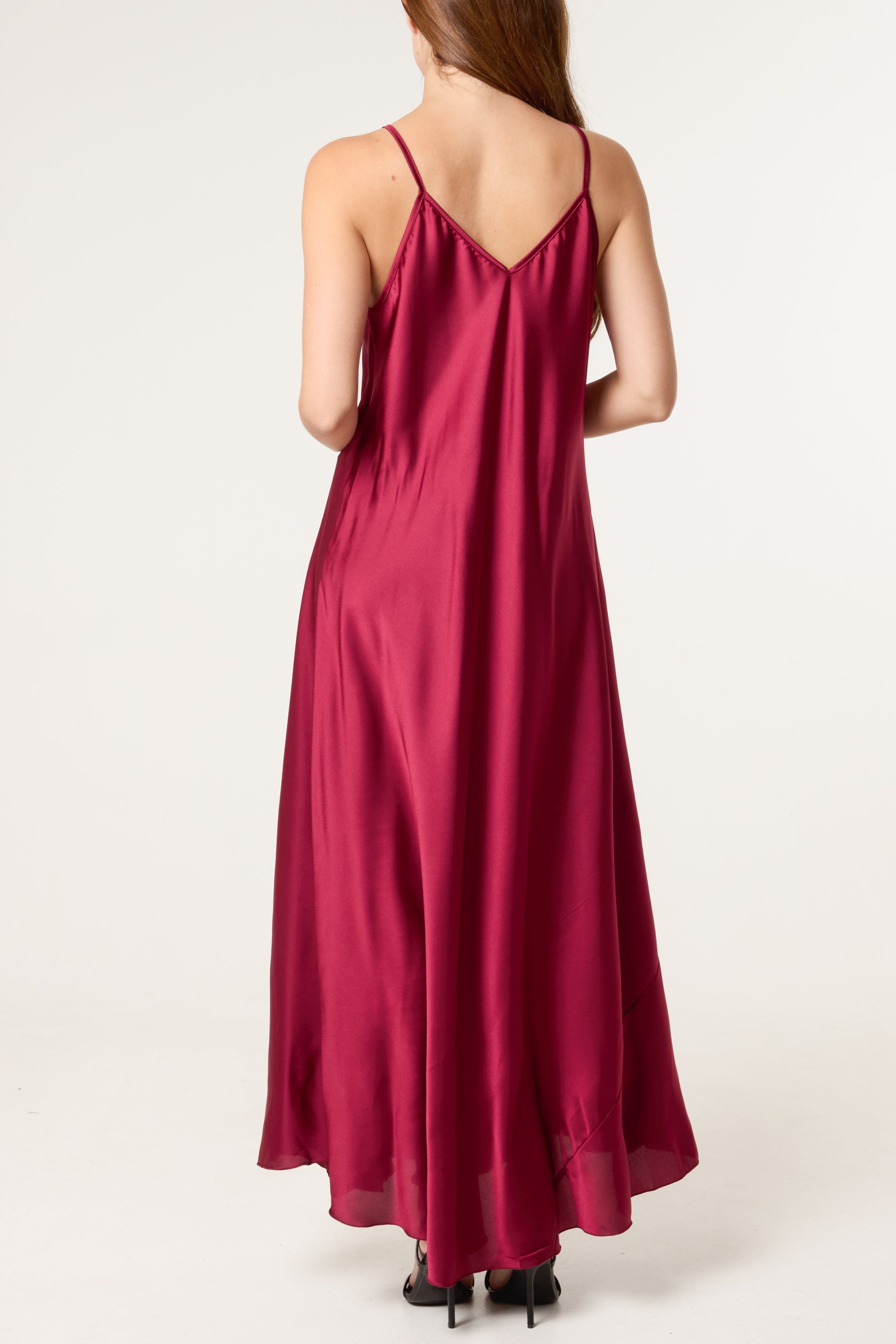 Open Knit Top & Satin Dress Set