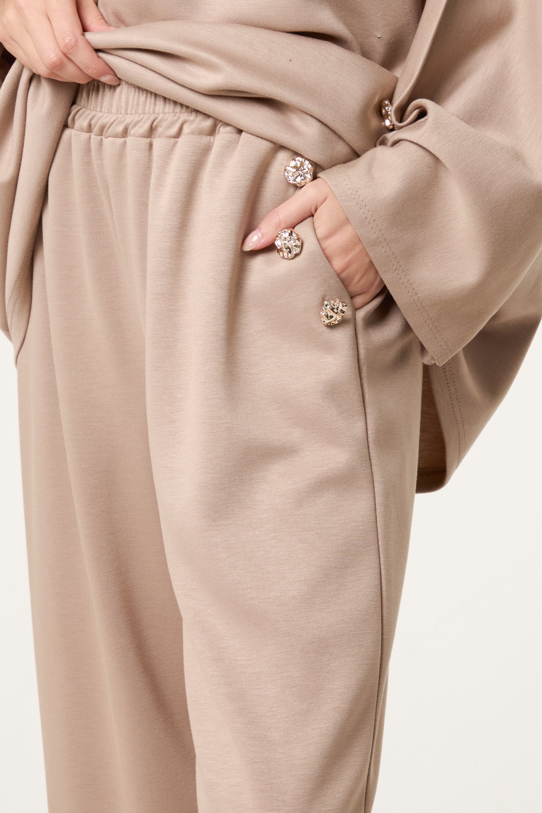 Gold Button Soft Touch Tracksuit