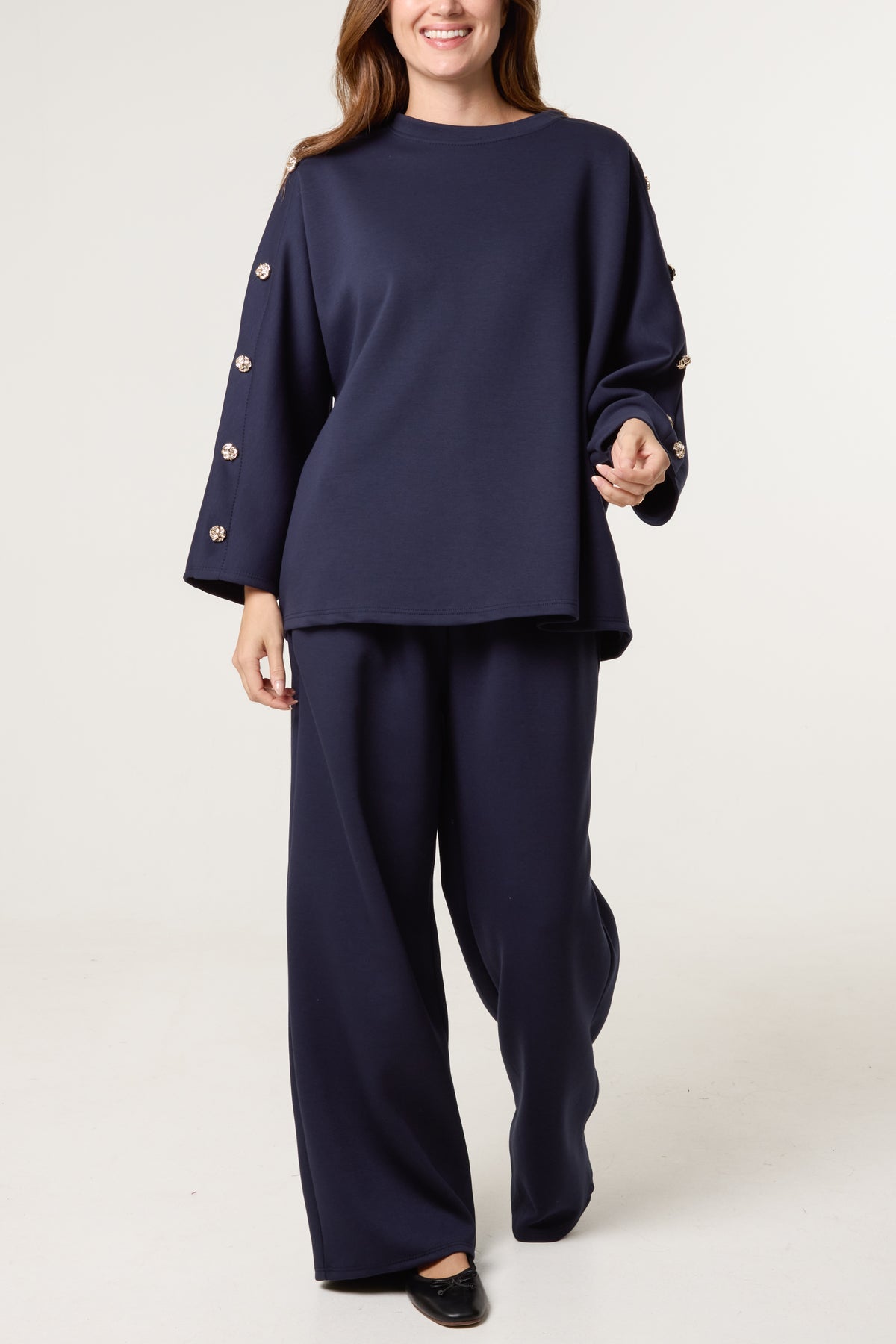 Gold Button Soft Touch Tracksuit