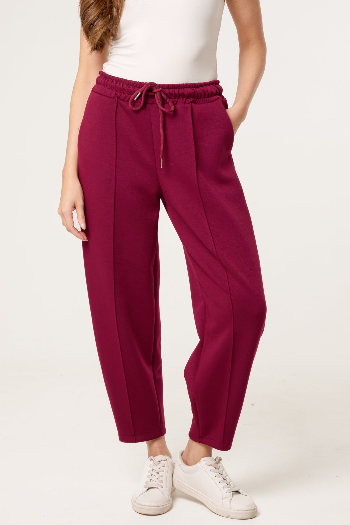 Front Crease Barrel Leg Joggers