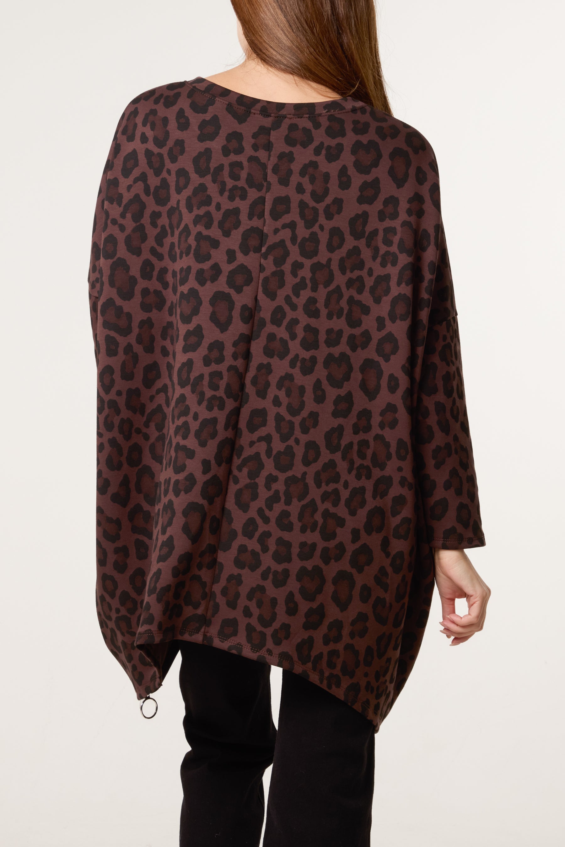 Leopard Print Side Zip Sweatshirt