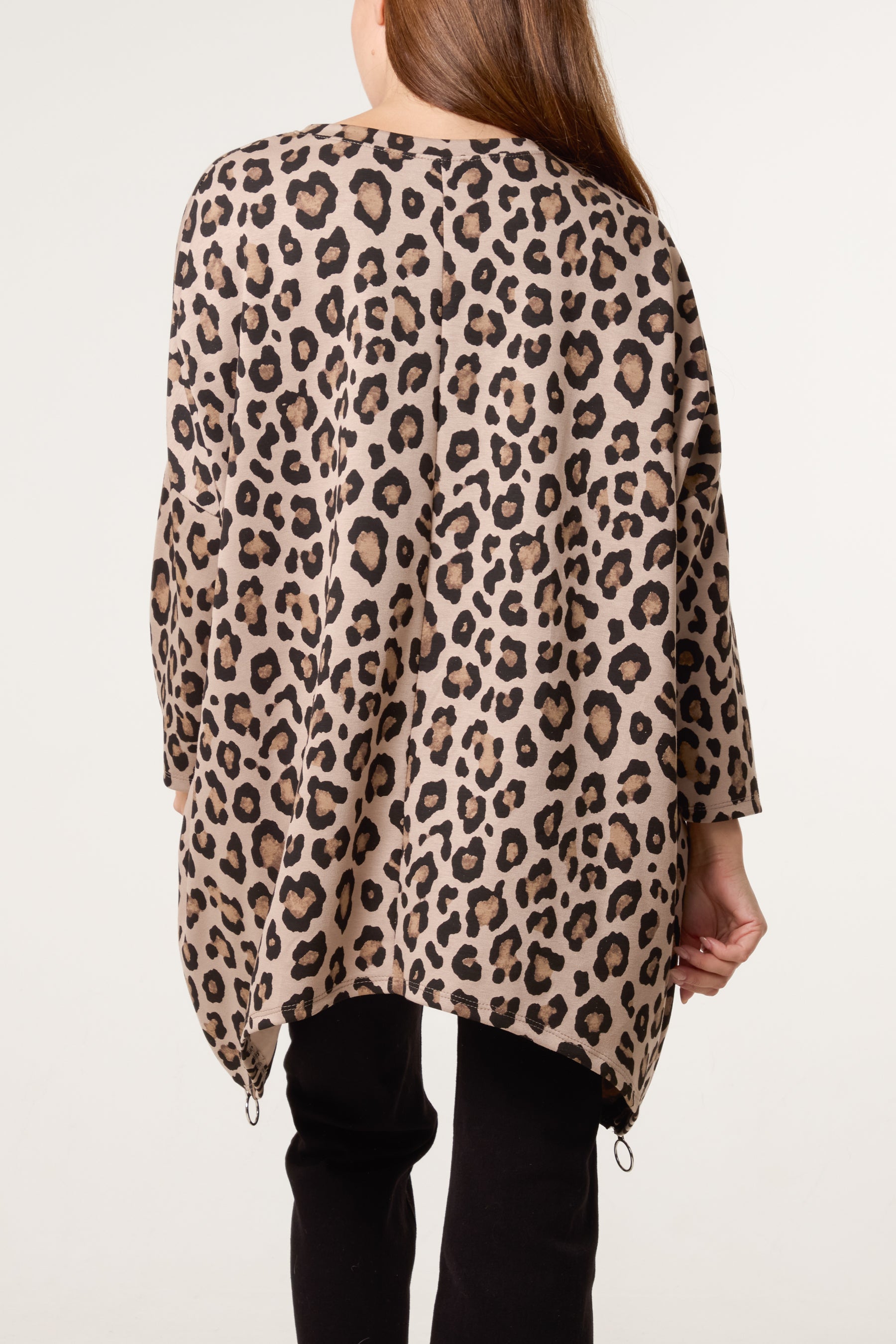 Leopard Print Side Zip Sweatshirt