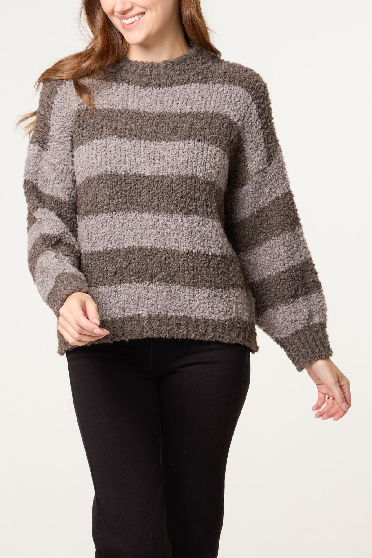 Boucle Striped Wool Blend Jumper