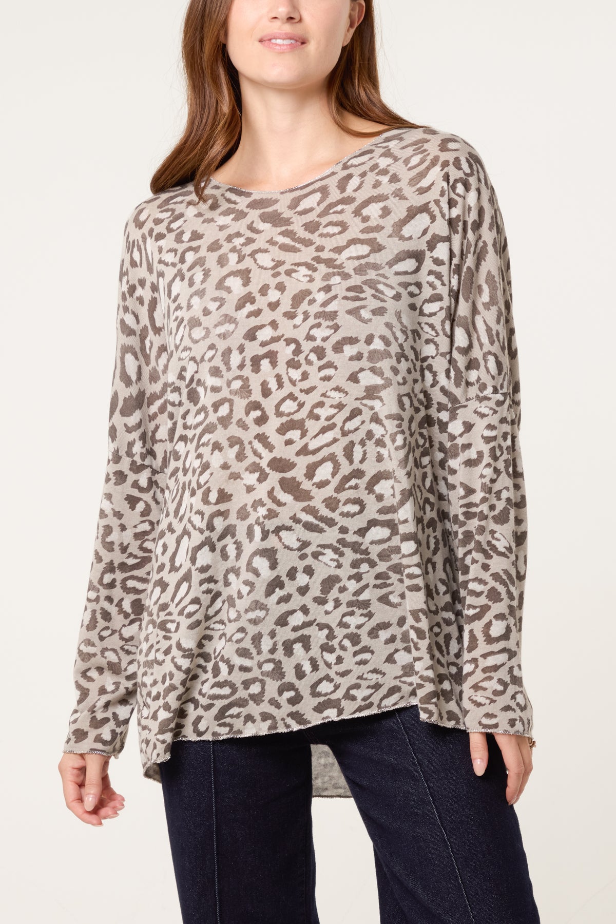 Leopard Print Fine Knit Jumper