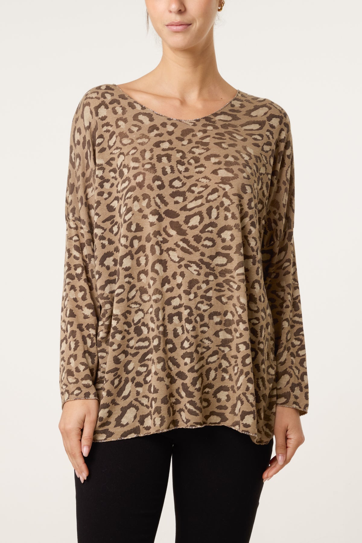Leopard Print Fine Knit Jumper