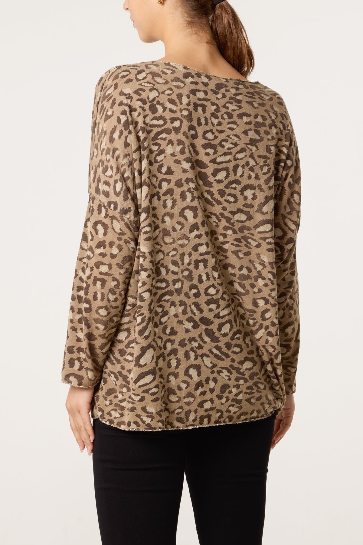 Leopard Print Fine Knit Jumper