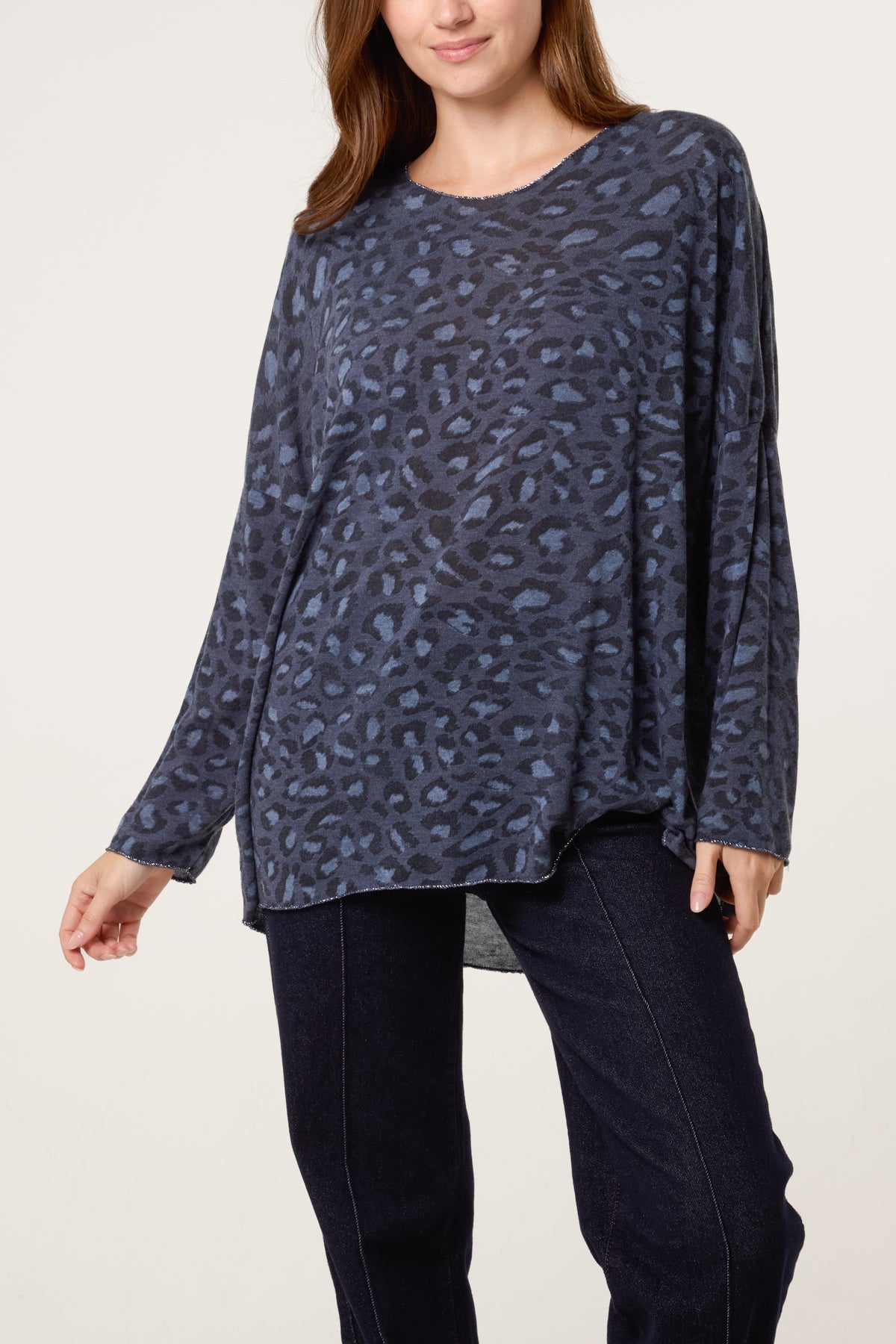 Leopard Print Fine Knit Jumper