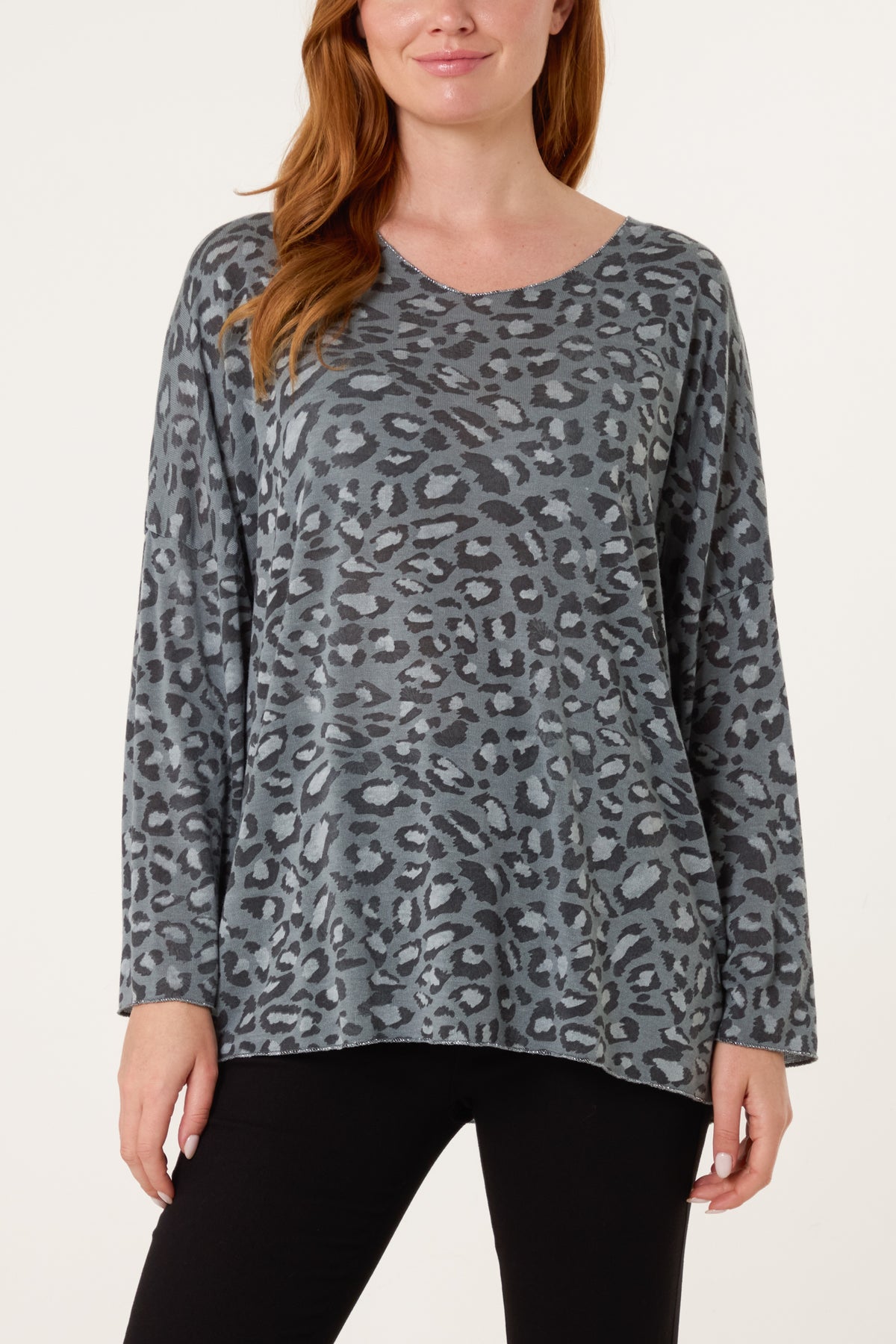 Leopard Print Fine Knit Jumper