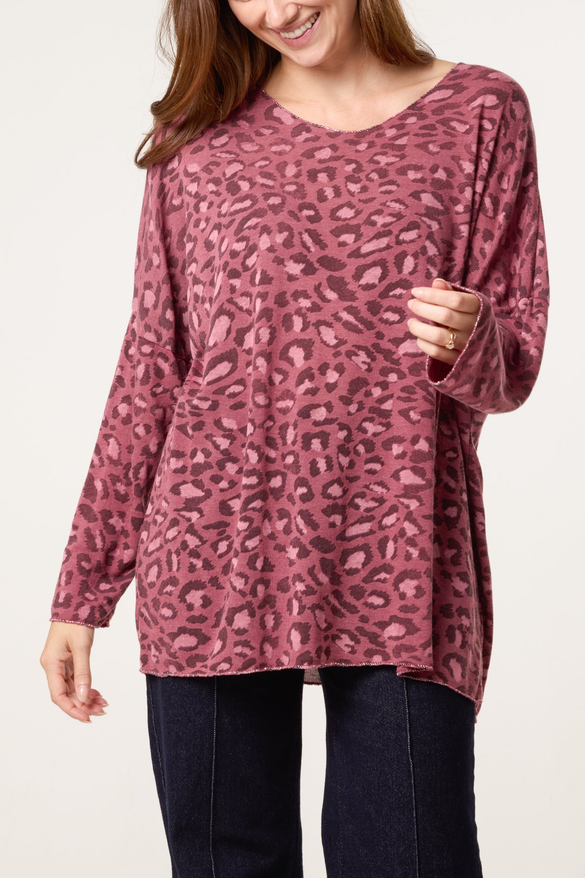 Leopard Print Fine Knit Jumper